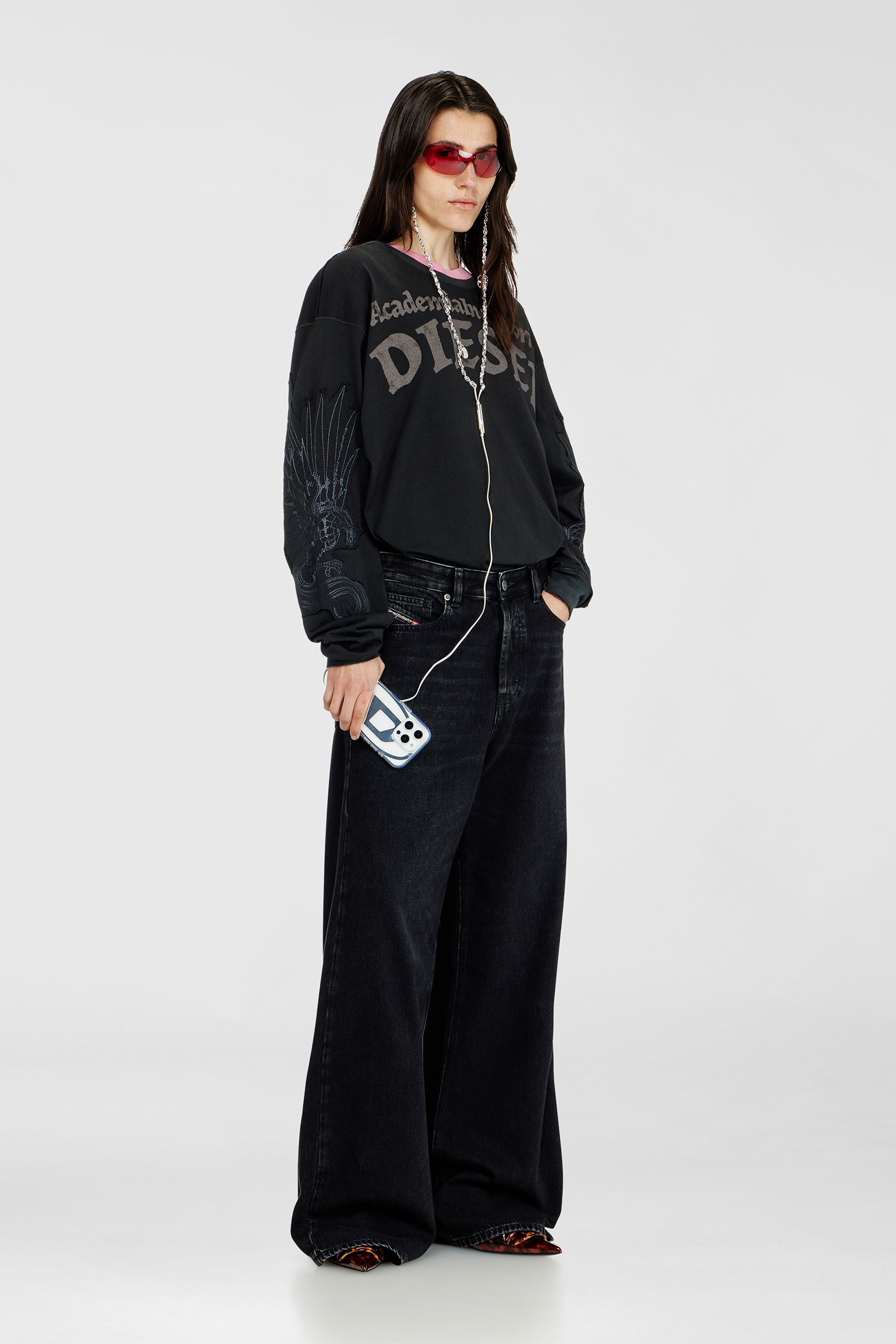 Women's Relaxed Jeans | Low Waist 1996 D-Sire | Black/Dark grey