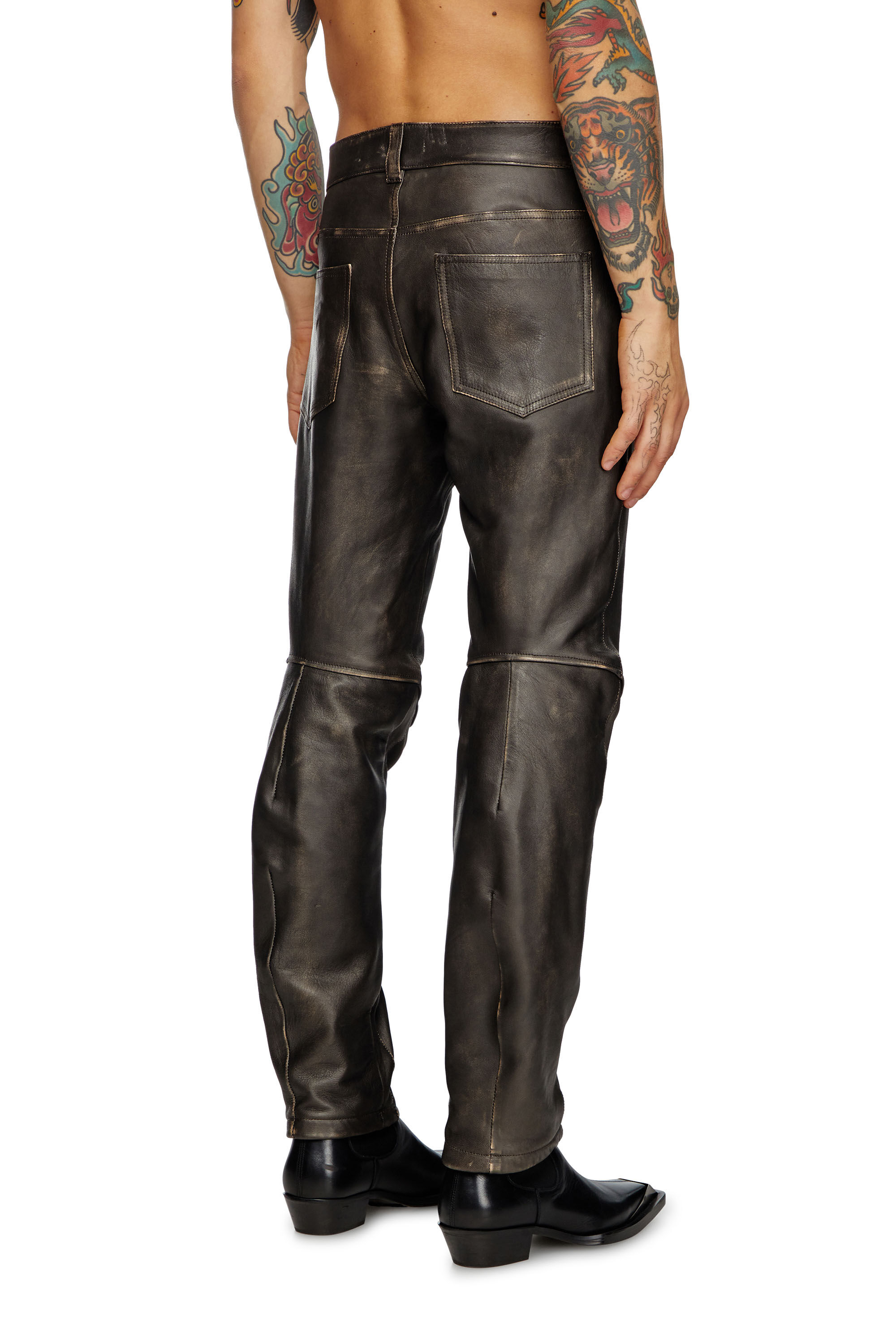 Diesel leather pants mens clearance