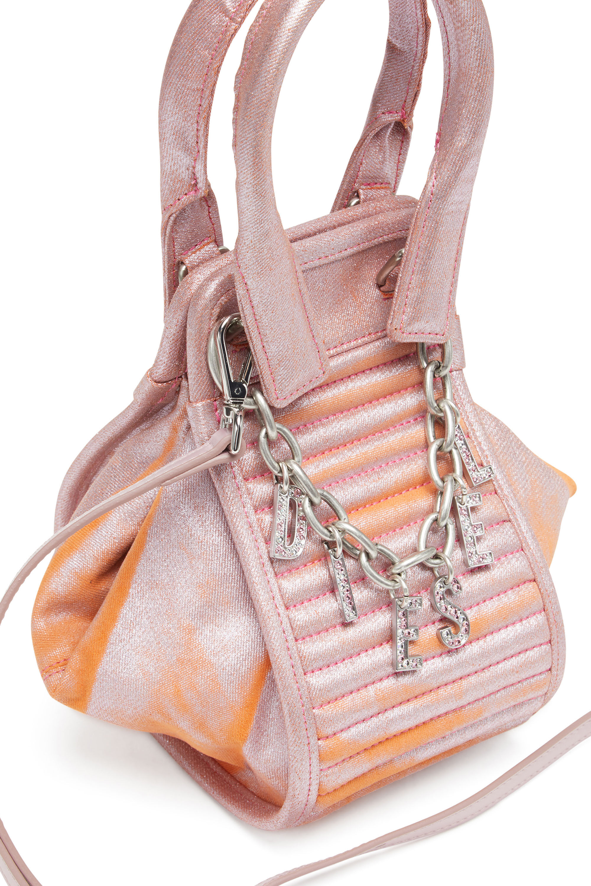 Women's D-Vina-XS - Handbag in bicolour coated Denim | Pink | Diesel