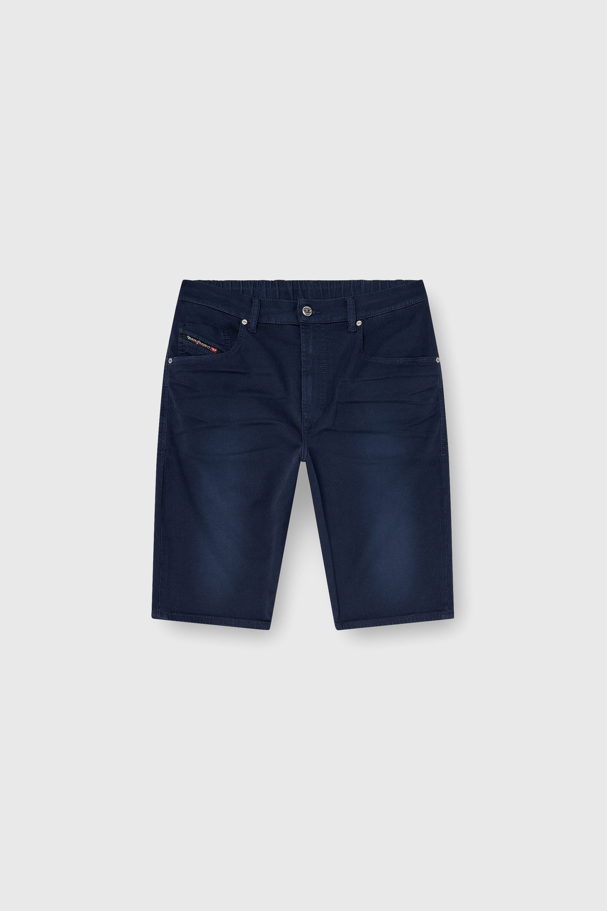 Diesel - 2033 D-KROOLEY-SHORT-BW JOGG, Man's Slim shorts in coloured denim in Dark Blue - 2