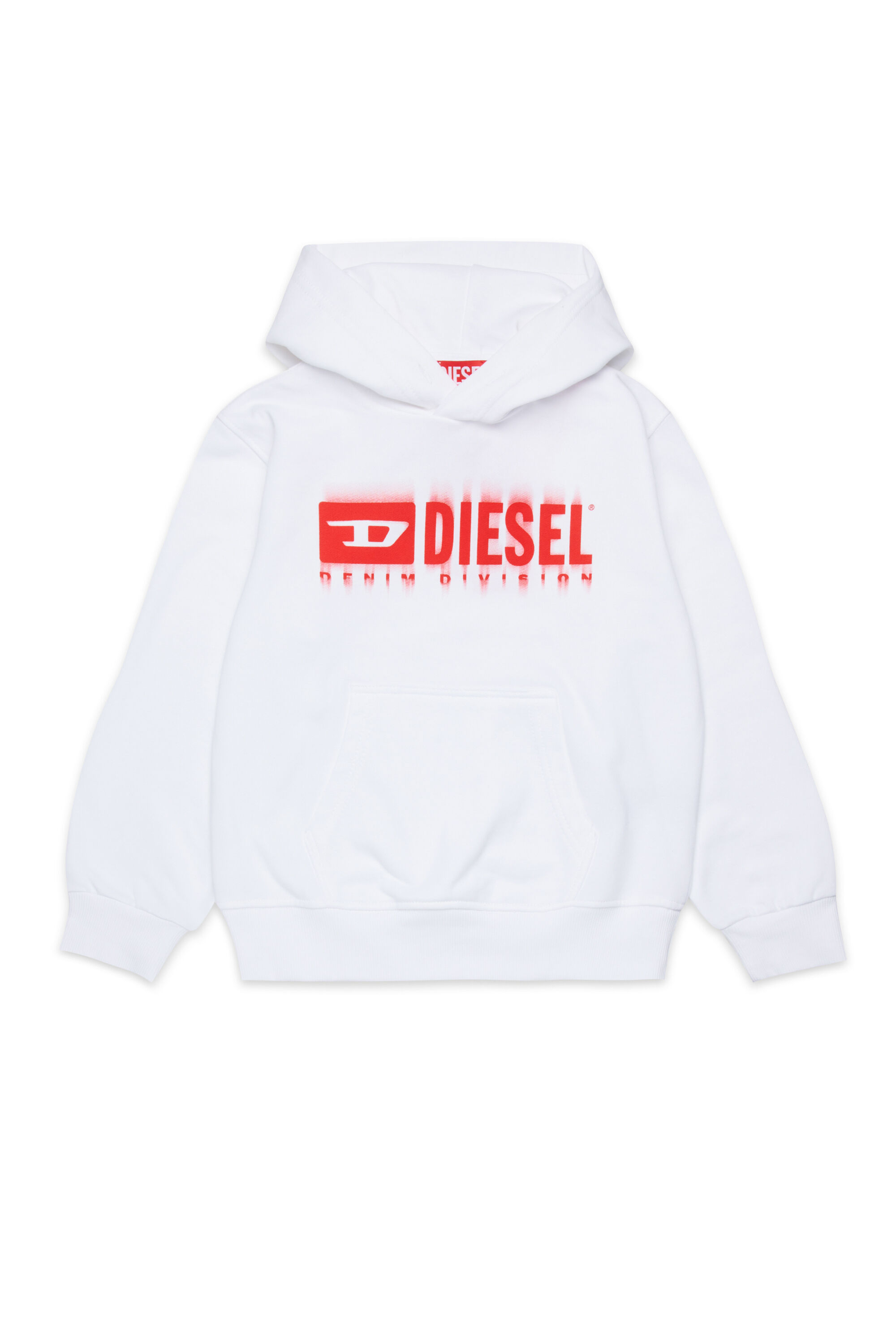 Hoodie with smudged logo | White | 4-16 YEARS Boys | Diesel