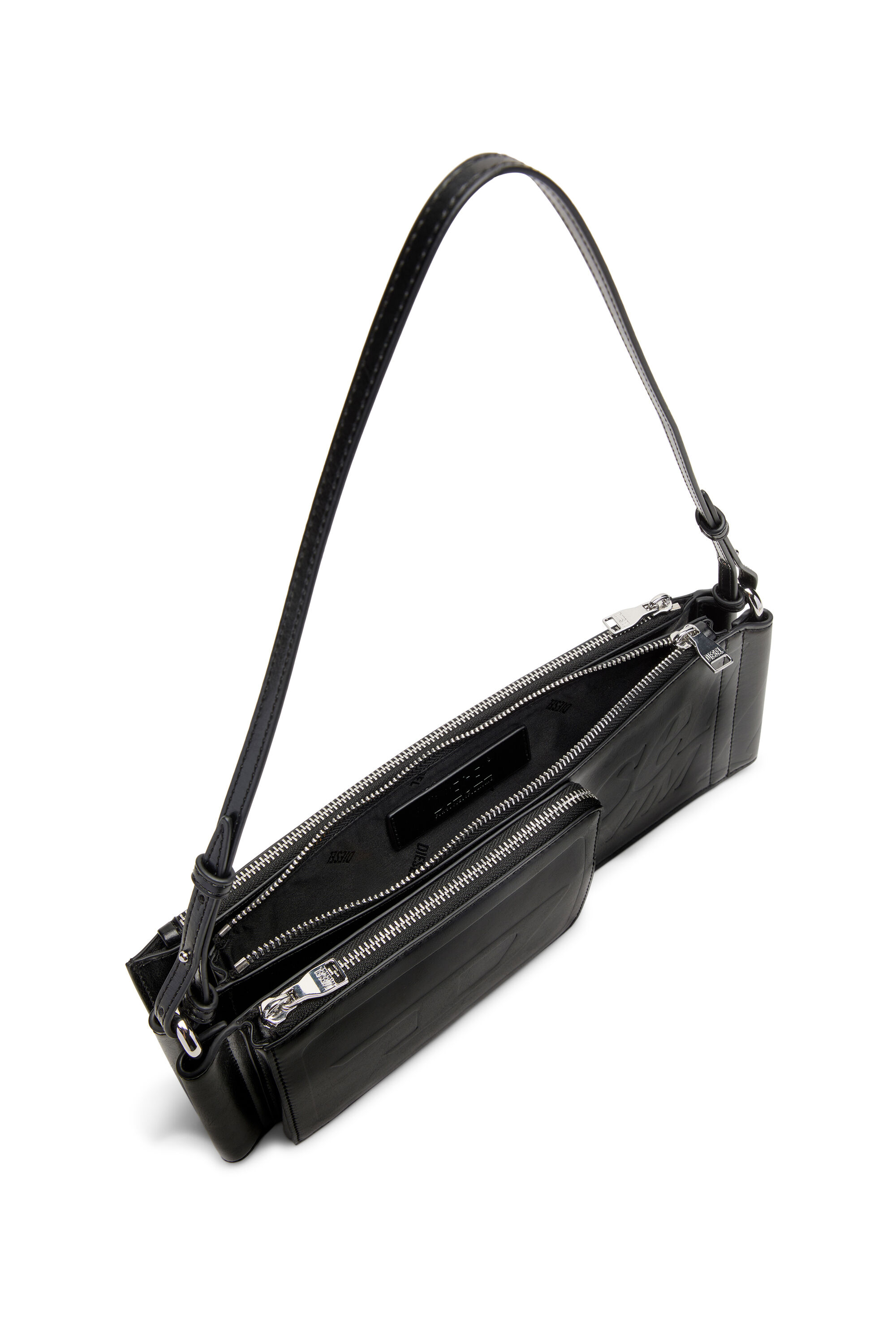 ✨極美品✨☘️DIESEL☘️✨ショルダーバッグ✨クロスボディ✨Dロゴ✨ブラック✨ DIESEL（ディーゼル）の「レディース BIGロゴ ミディアム クロスボディ