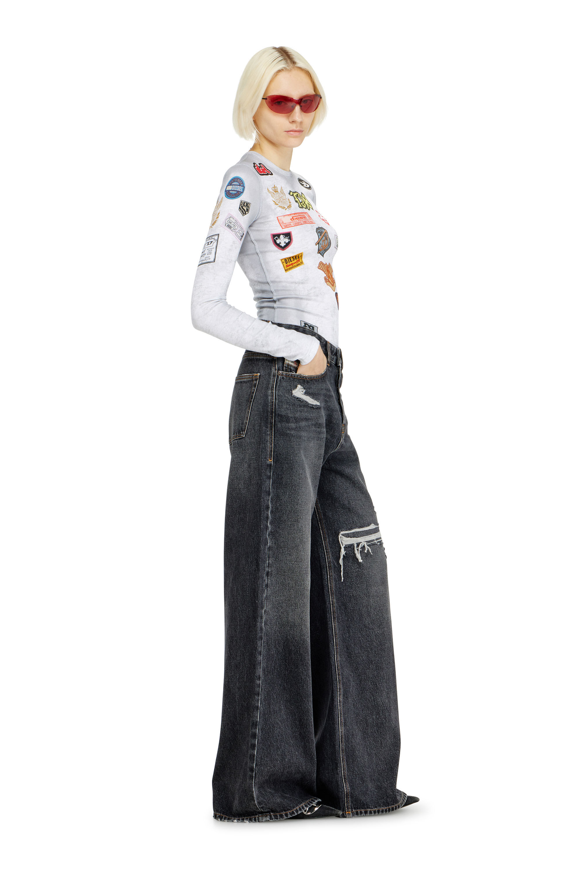 1996 D-Sire Woman: Relaxed Black/Dark grey Baggy Jeans | Diesel