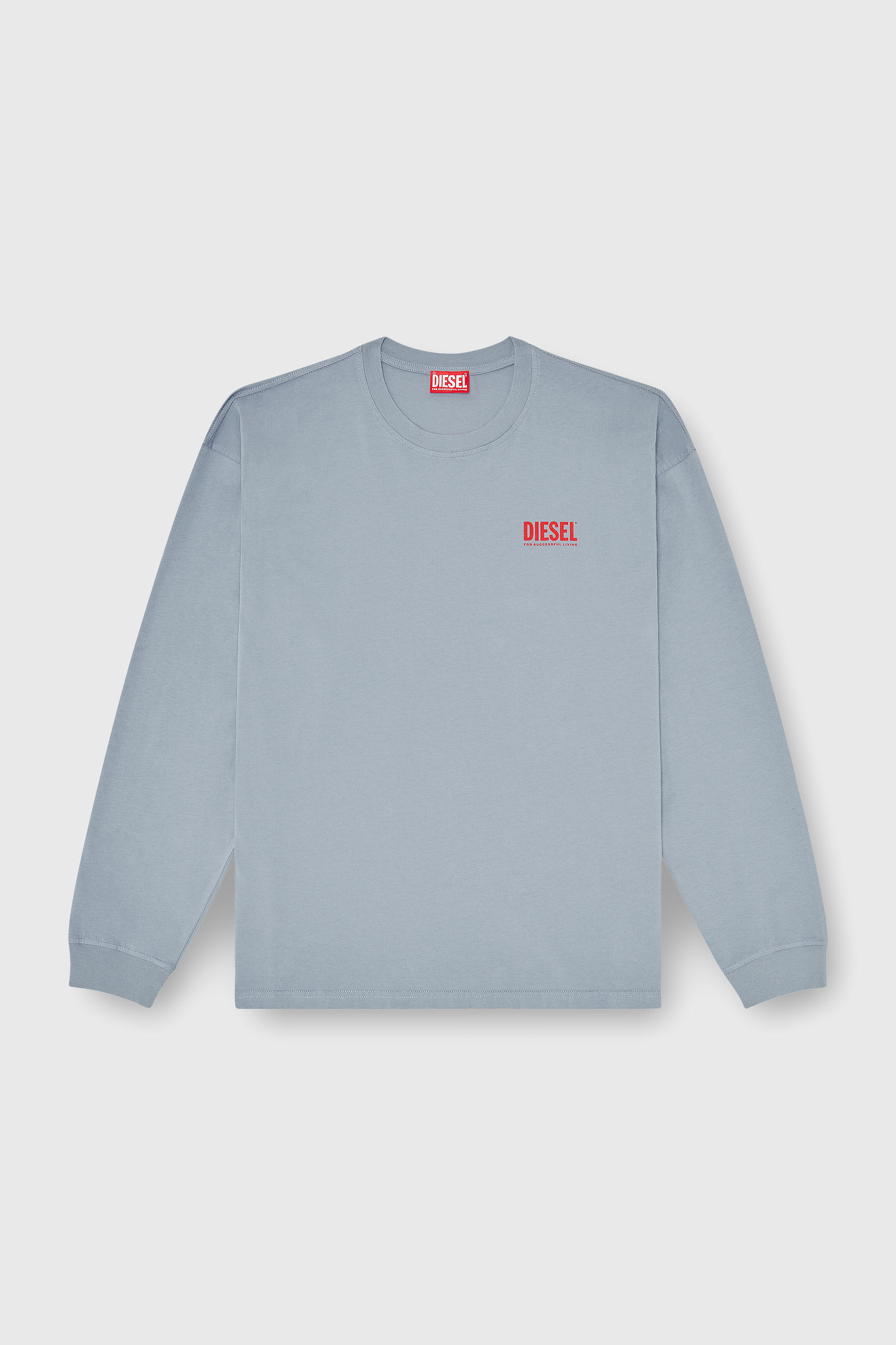 Diesel - T-BOXT-LS-BISK, Man's Relaxed long-sleeve T-shirt with Biscotto logo in Light Blue - 2