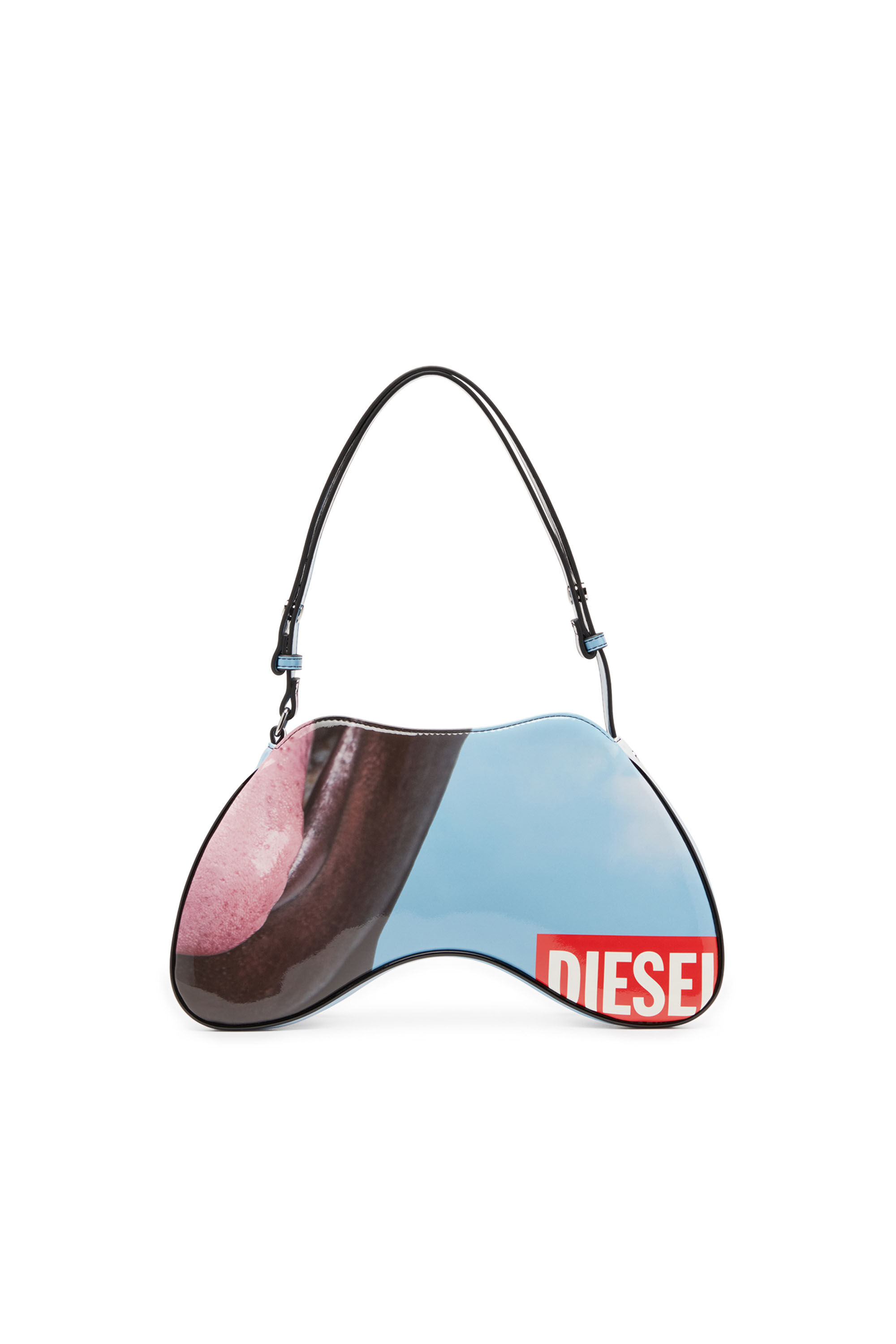 Women's Play-Shoulder bag in printed glossy PU | Multicolor