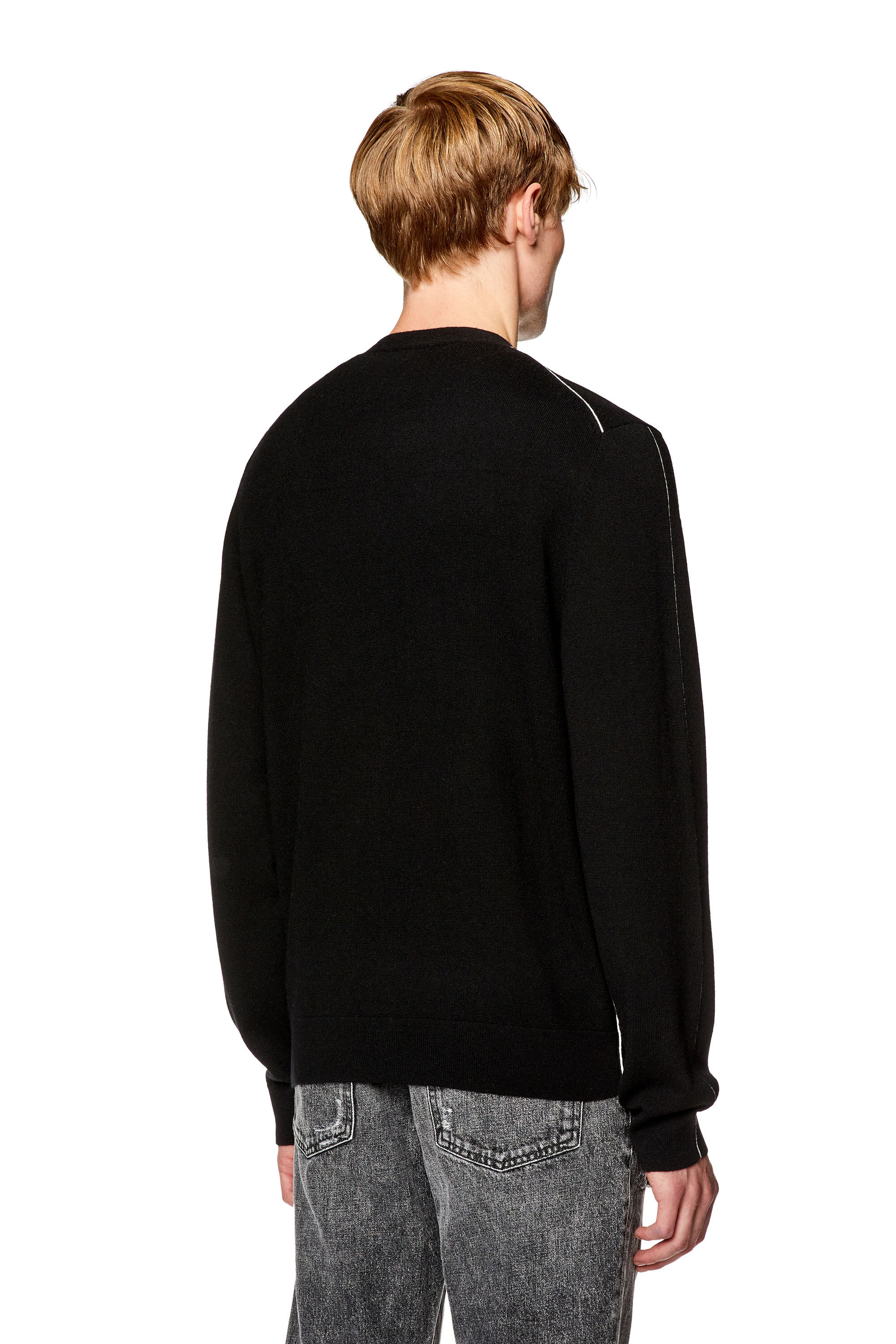 Men's Cardigan with contrast piping | Black | Diesel