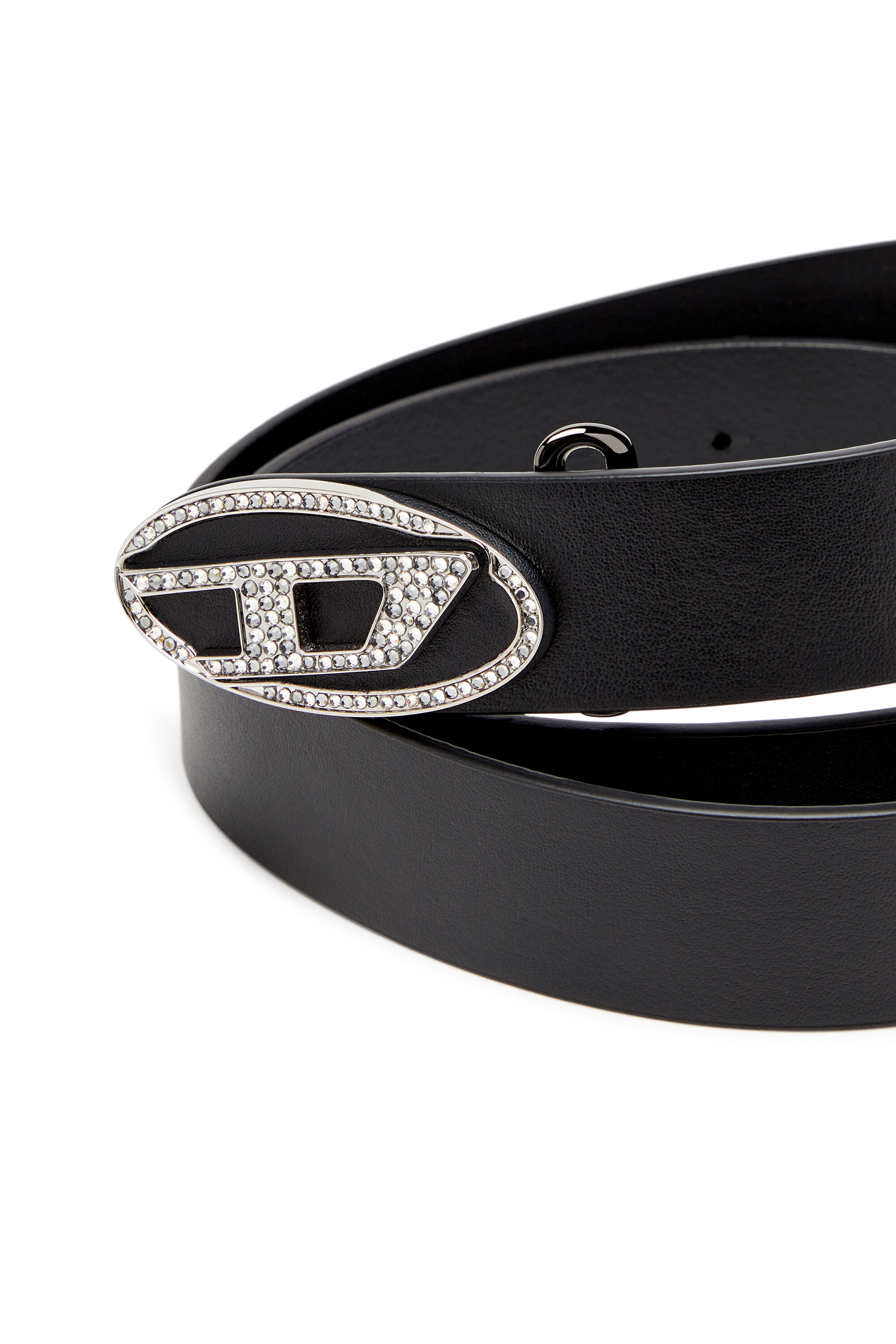 DIESEL　BELT　80　B-1DR-LAYER STRASS　X10305 Women's 3cm Leather belt with crystal buckle | Black | Diesel