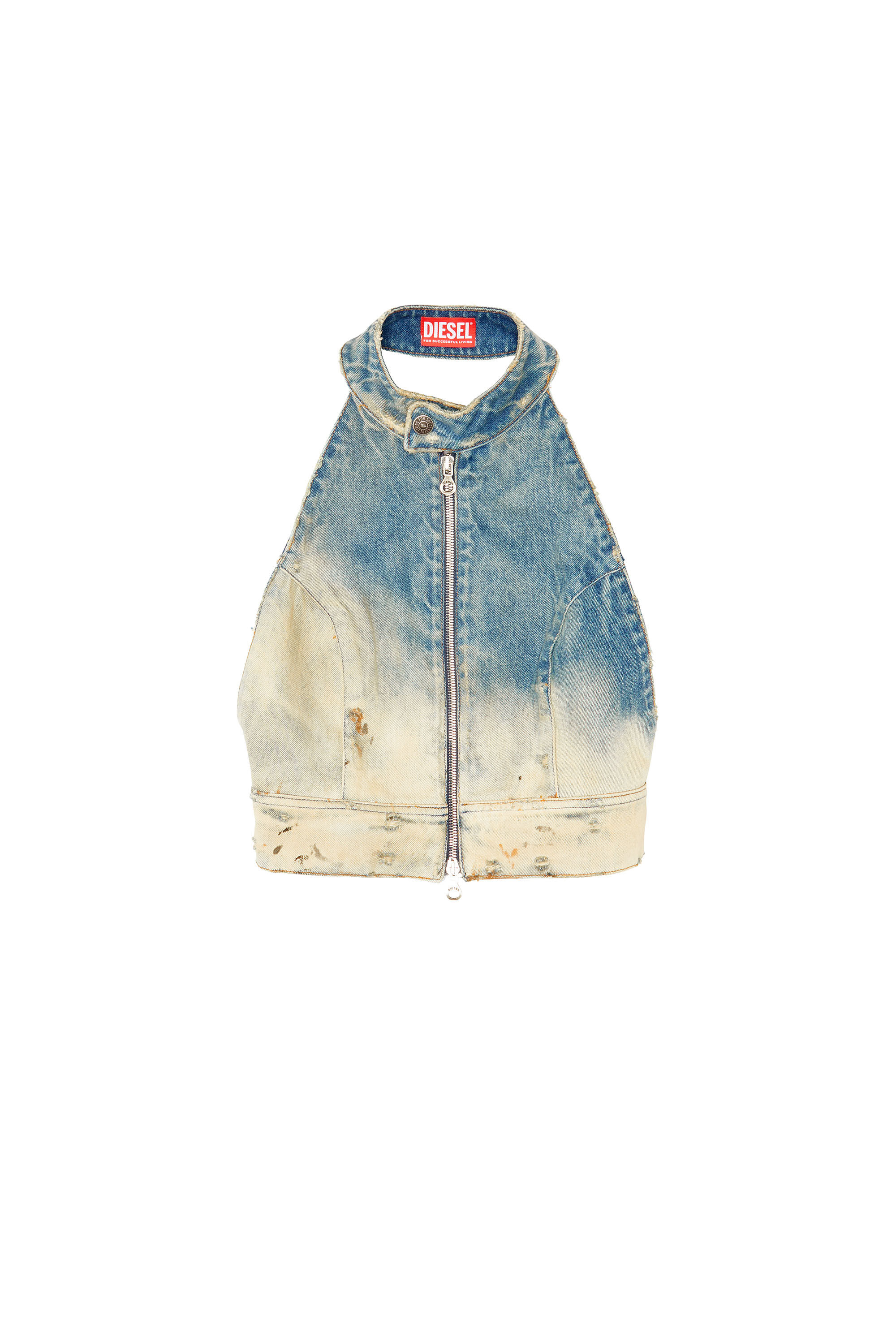 DE-BIK-FSC Woman: Open-back top in lace denim | Diesel