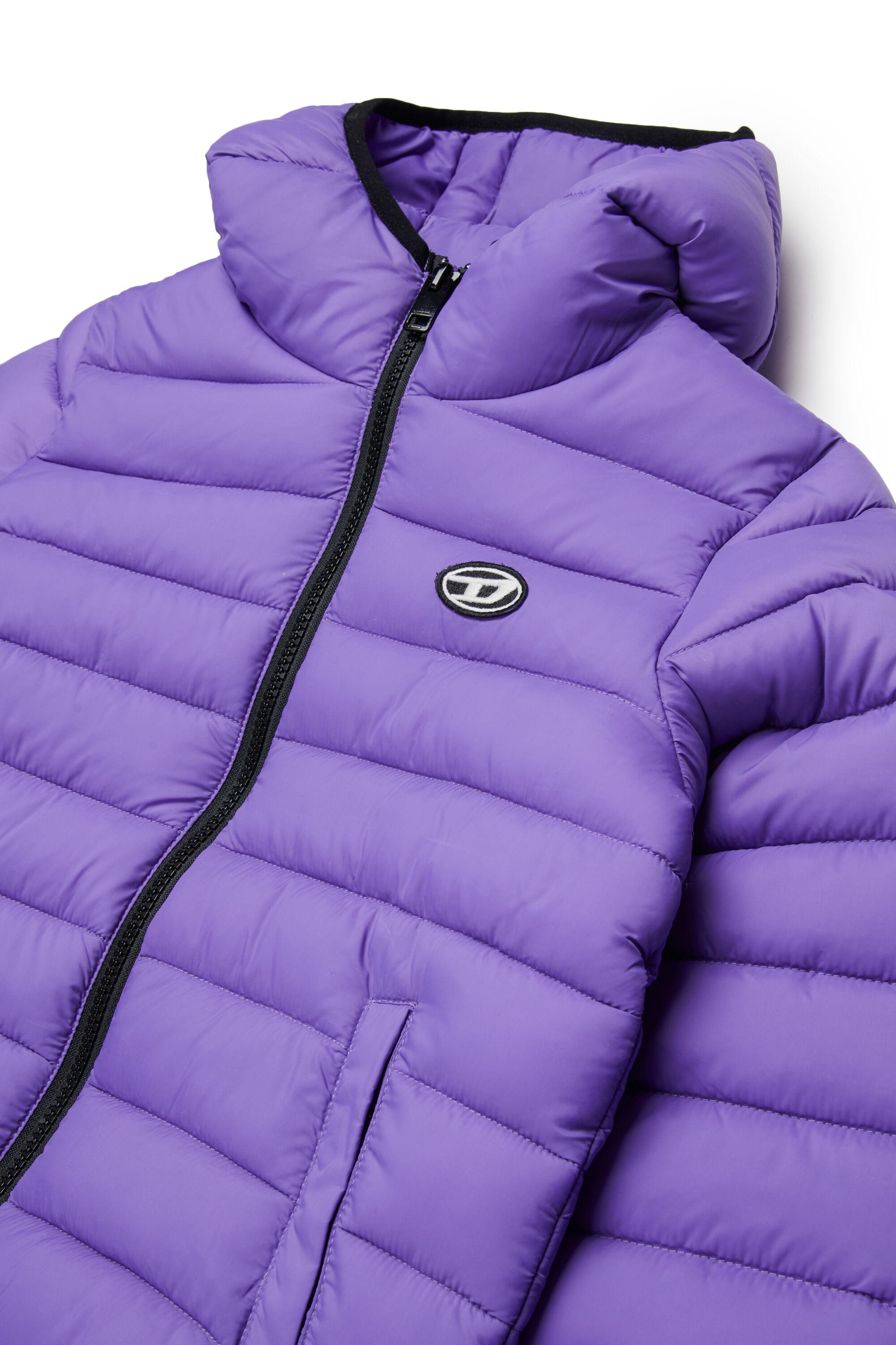 Diesel - JSTONY, Unisex's Nylon puffer jacket with hood in Violet - 3