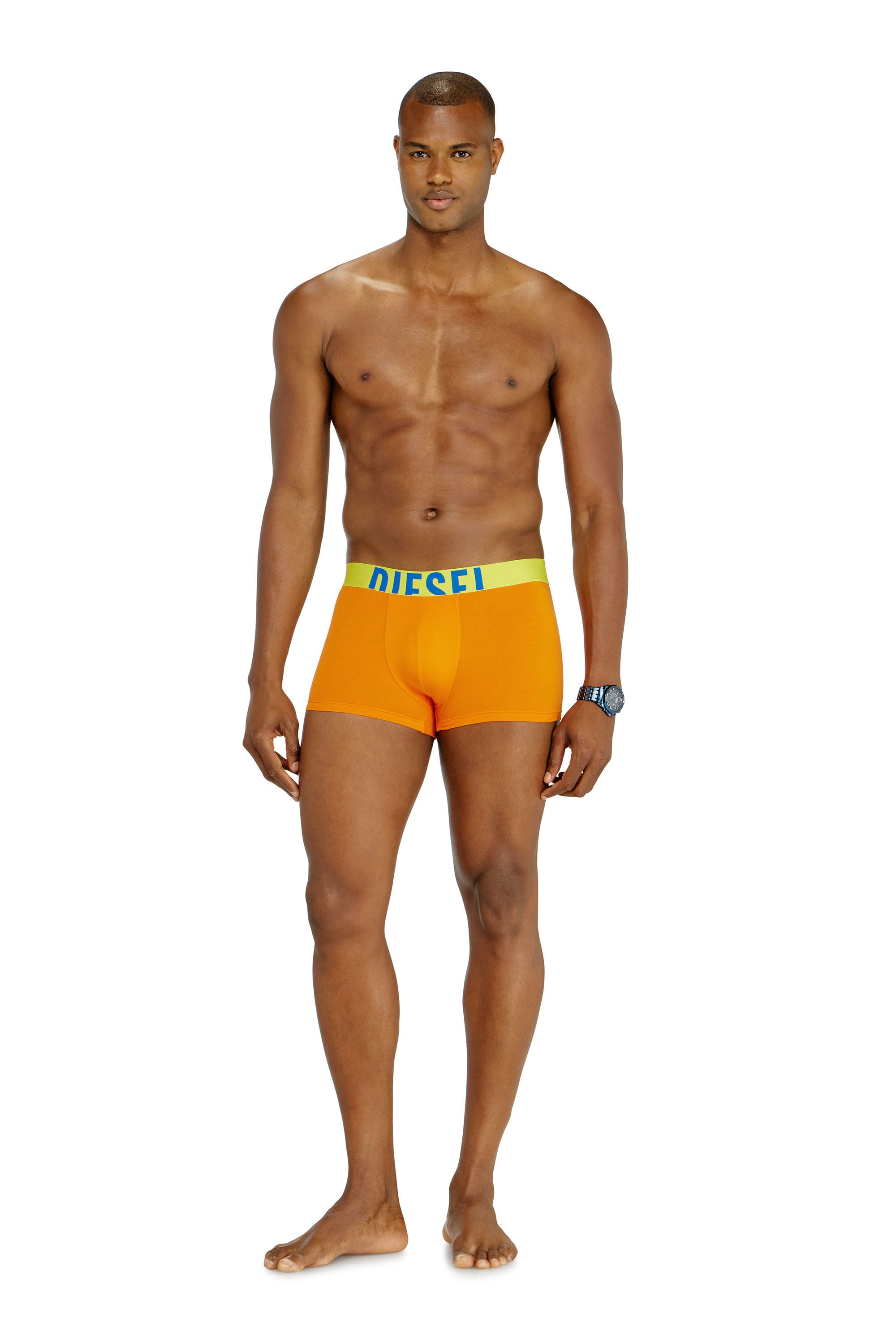 Diesel - DAMIEN-D-POP-3PACK-40, Man's 3-pack of trunks with contrast details in Orange/Yellow - 1