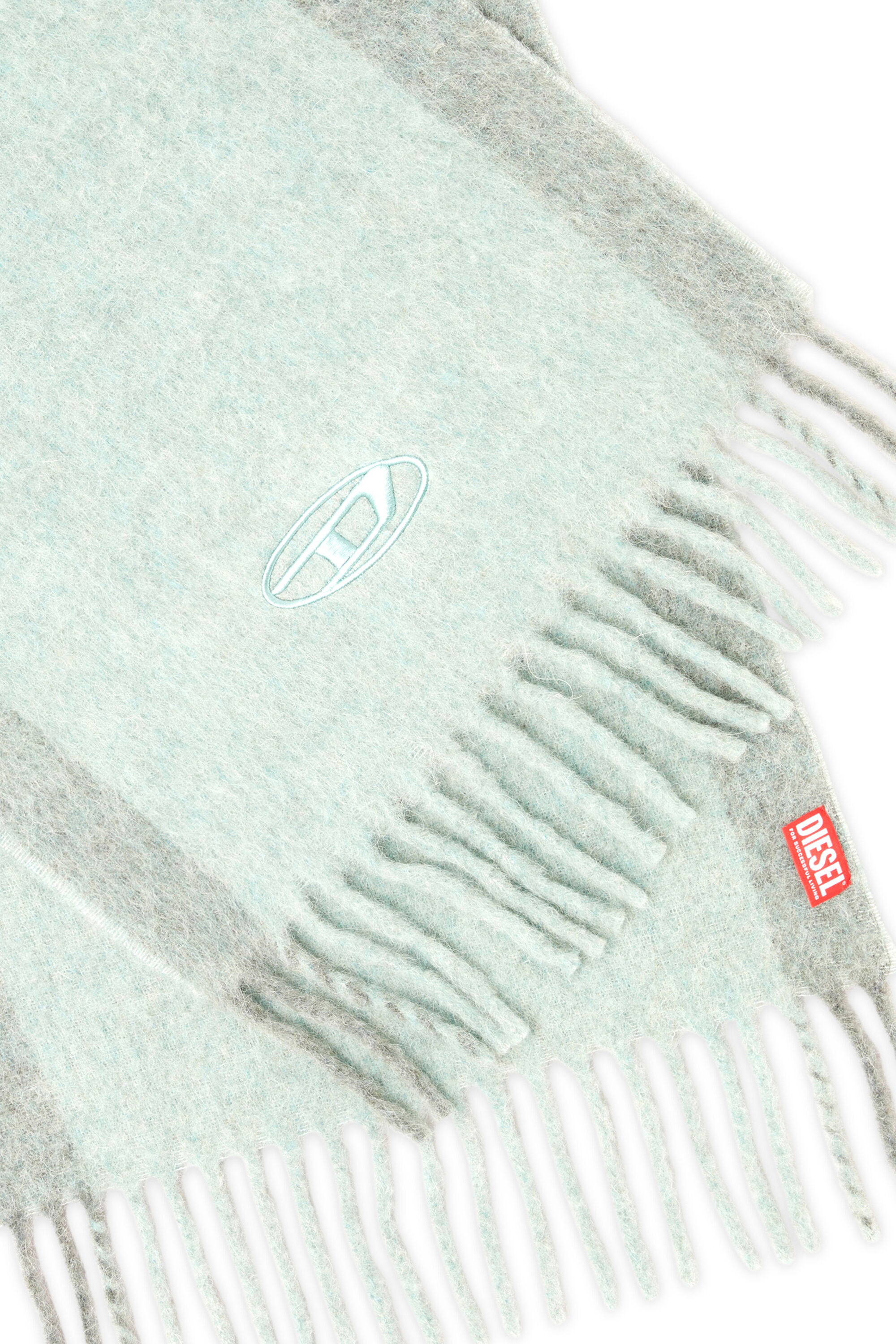 Diesel - S-OLID, Man's Wool-blend scarf with contrast stripes in Water Green - 3