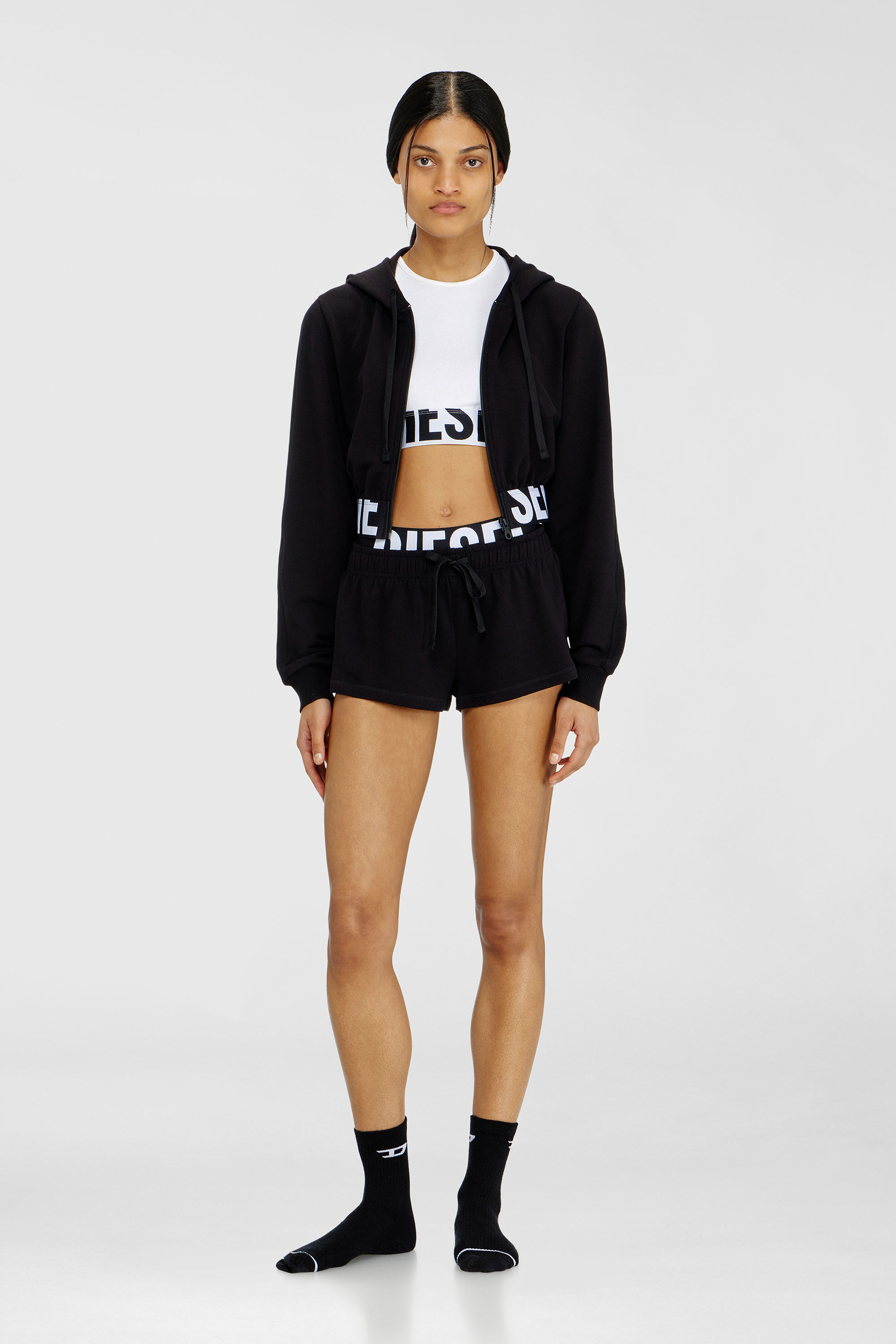 Women's Short pants in cotton Terry with Diesel logo | Black