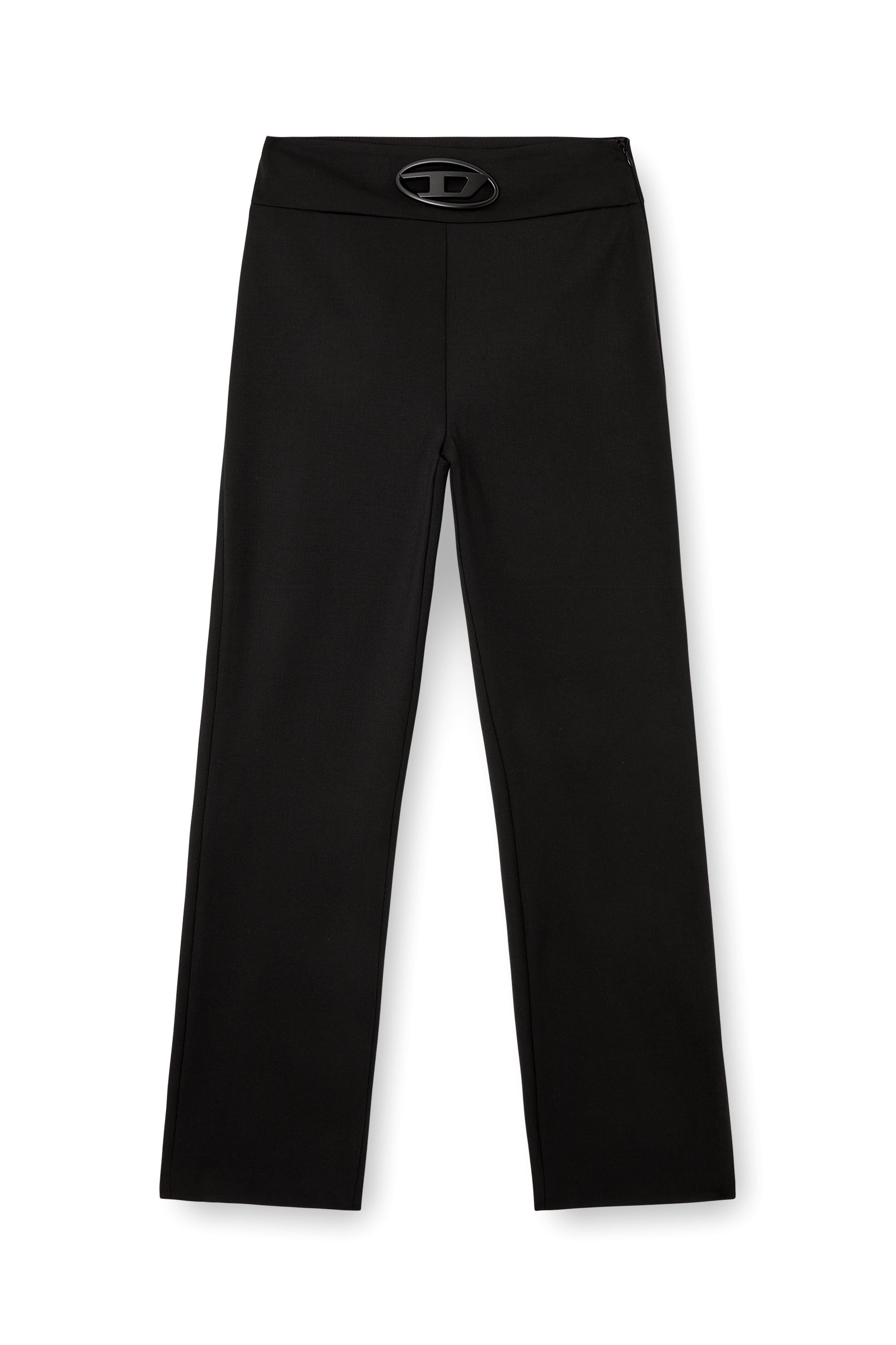 Women's High waisted wool twill pants | Black | Diesel