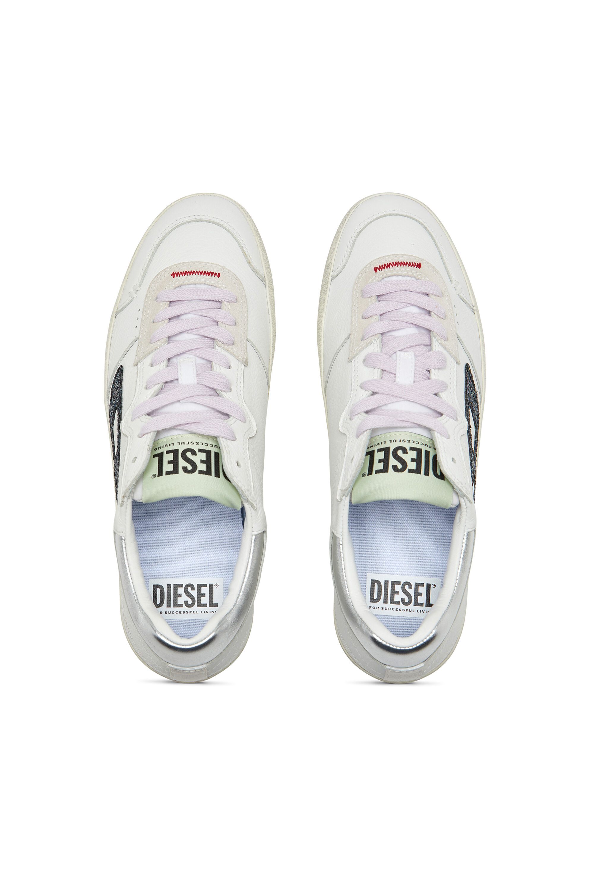 Women's S-Leroji-Leather sneakers with glitter logo Women's S-Leroji-Leather sneakers with glitter logo