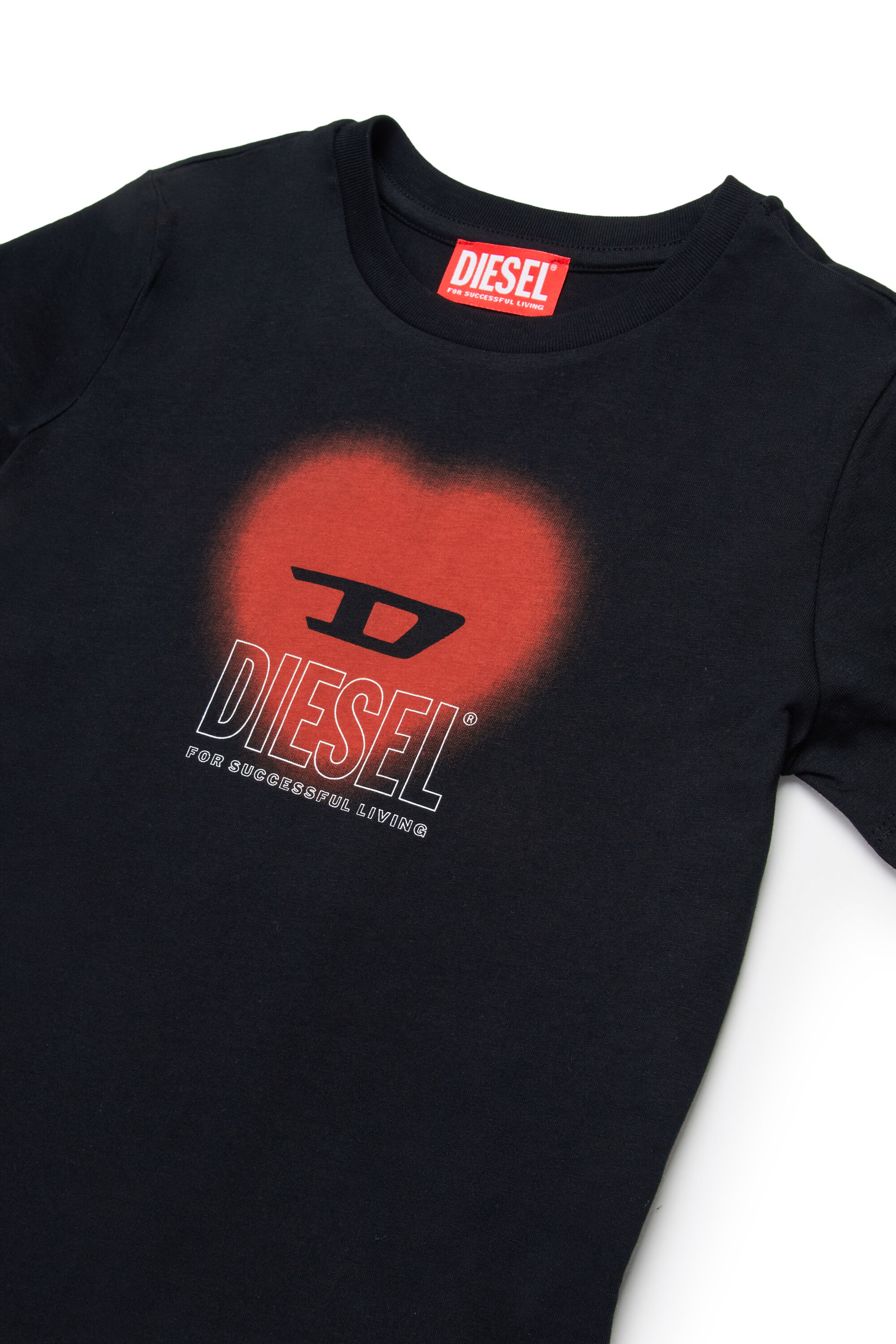 Girl's T-shirt with heart logo | Black | Diesel TR
