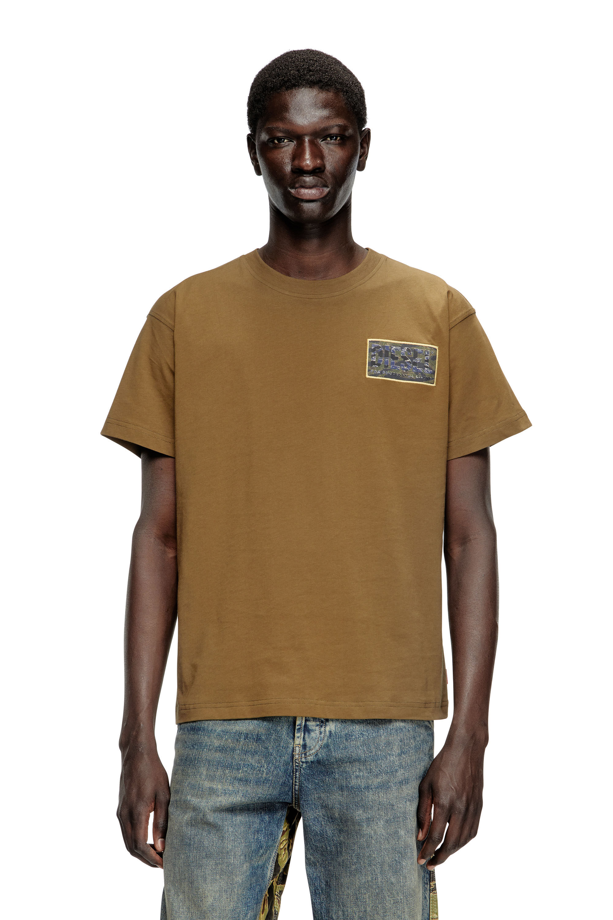 Diesel - T-NORM-T3, Man's T-shirt with camo logo patch in null - 3