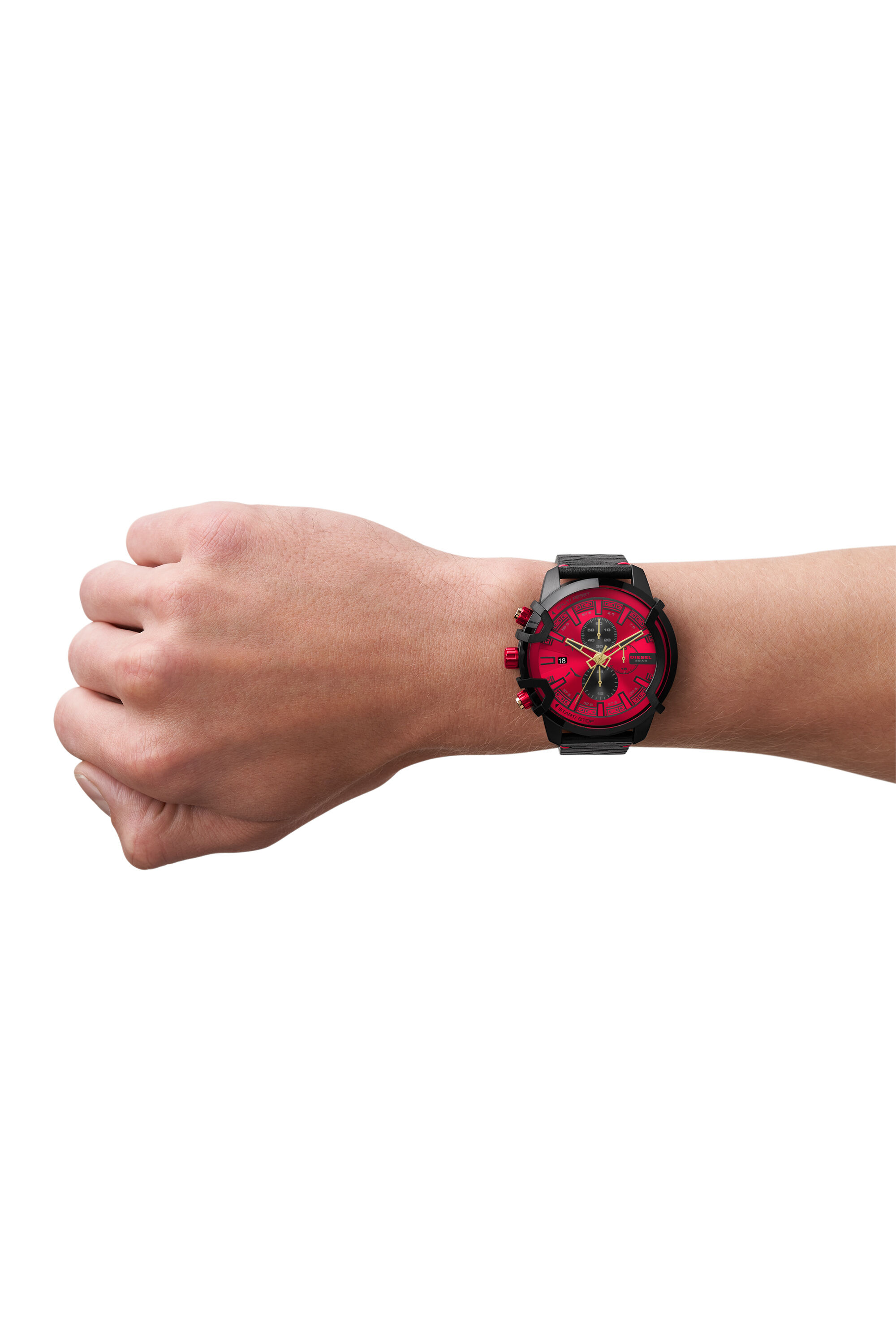 DZ4583 Man: Griffed Chronograph Leather Watch | Diesel