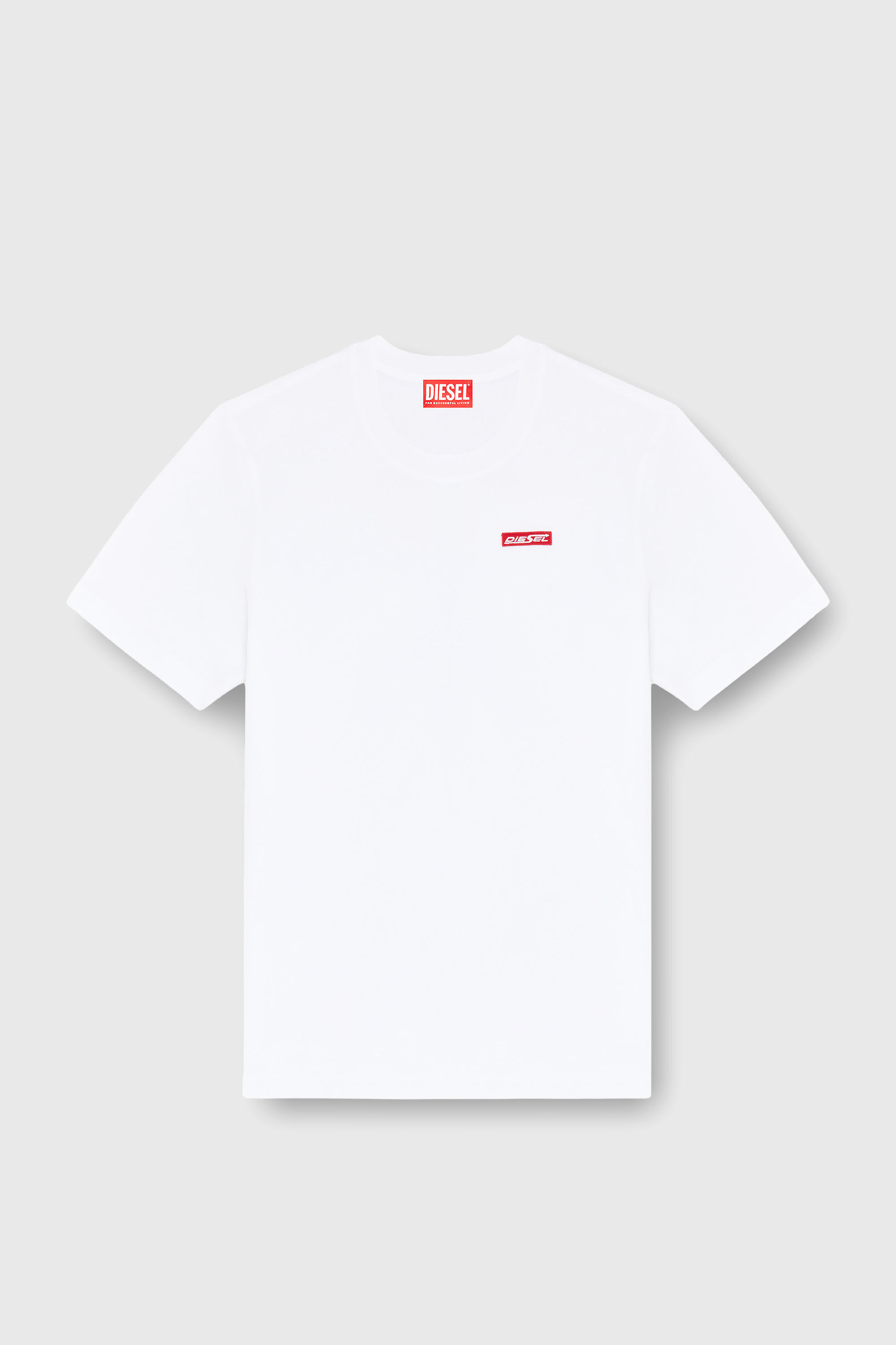 Men's Cotton T-shirt with logo patch | White | Diesel TR
