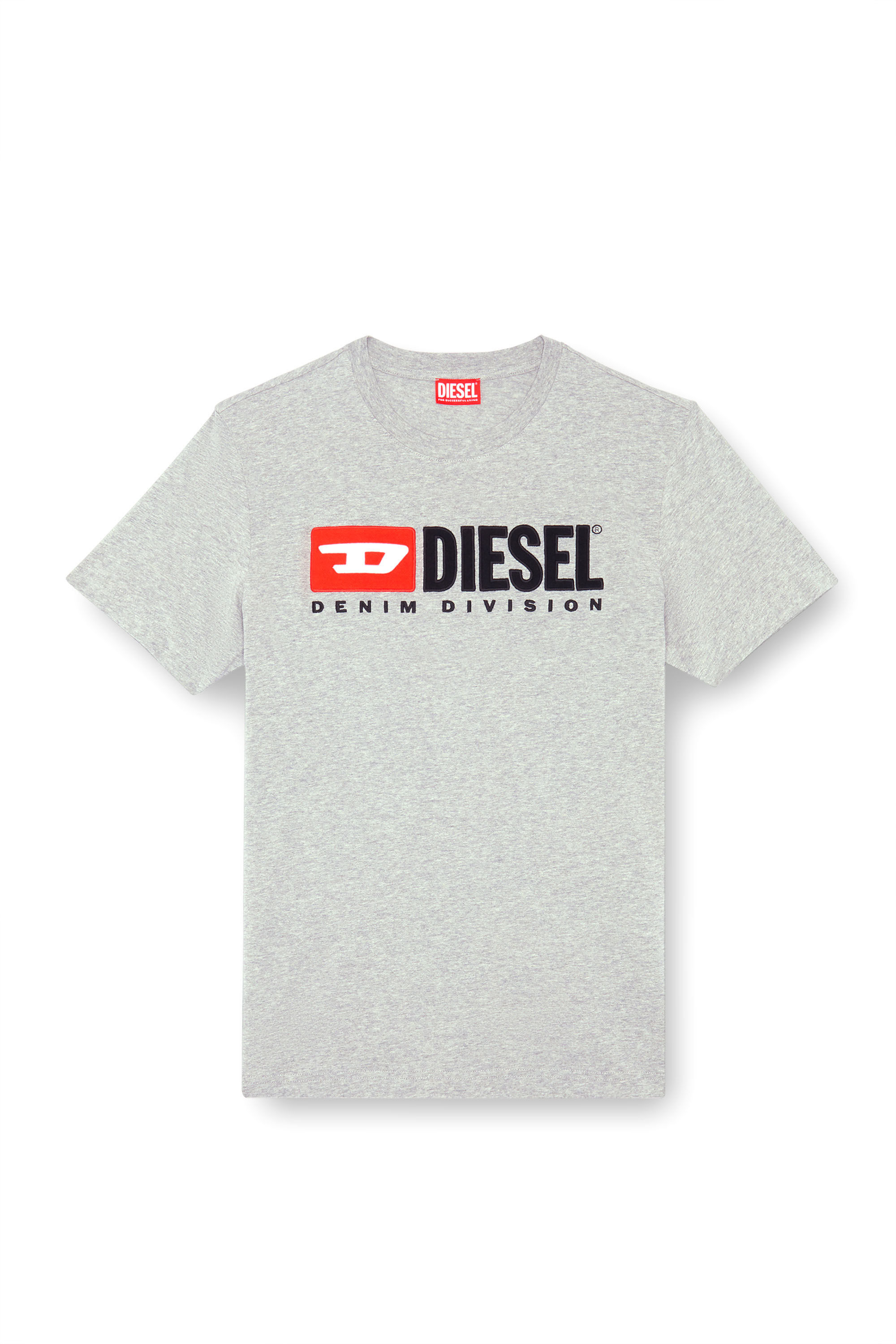 Diesel - T-BOXT-DIV, Man's T-shirt with Diesel patch logo in Grey - 2