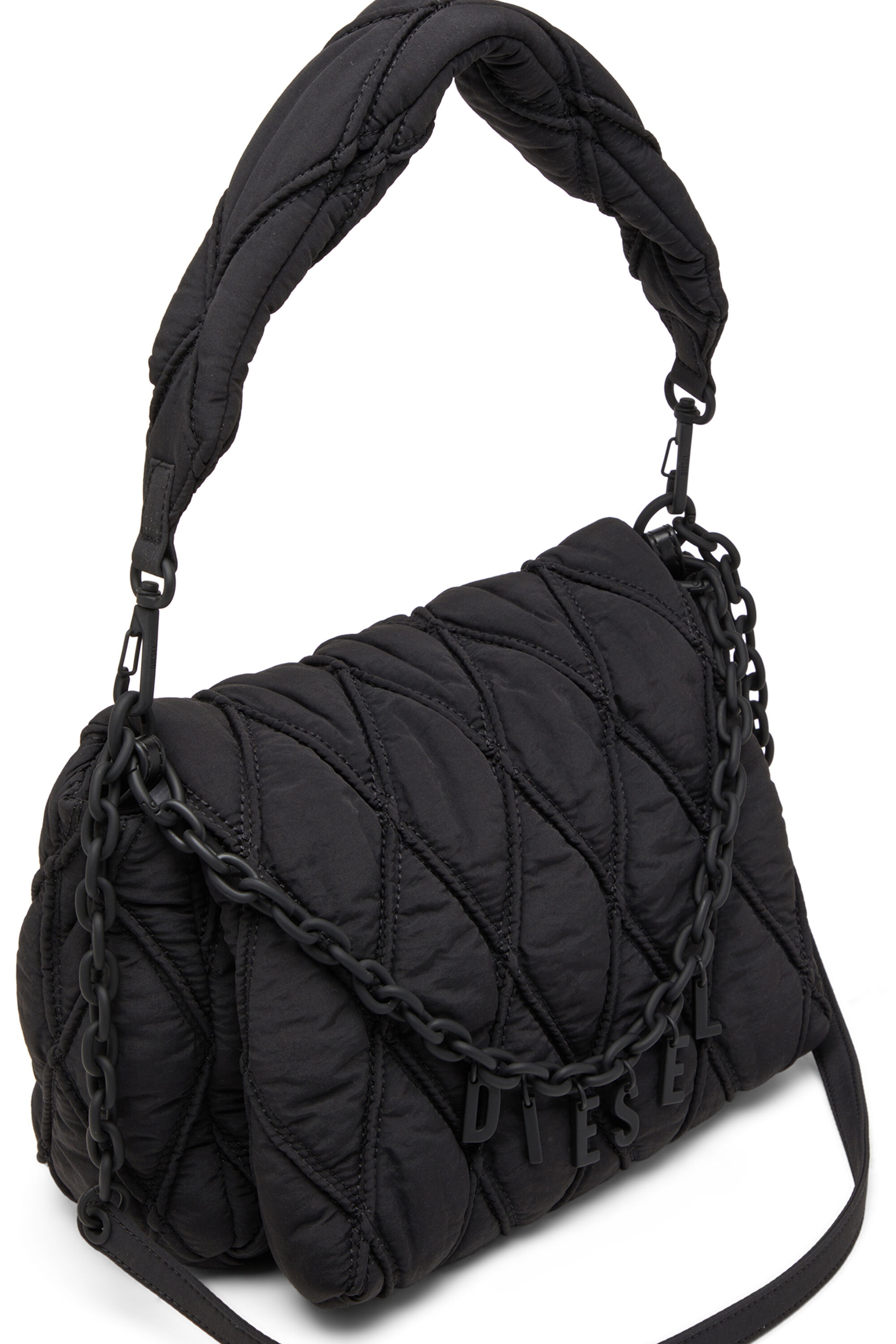 衝撃特価 in bag M-Shoulder Charm-D Women's quilted Diesel | Black | nylon バッグ