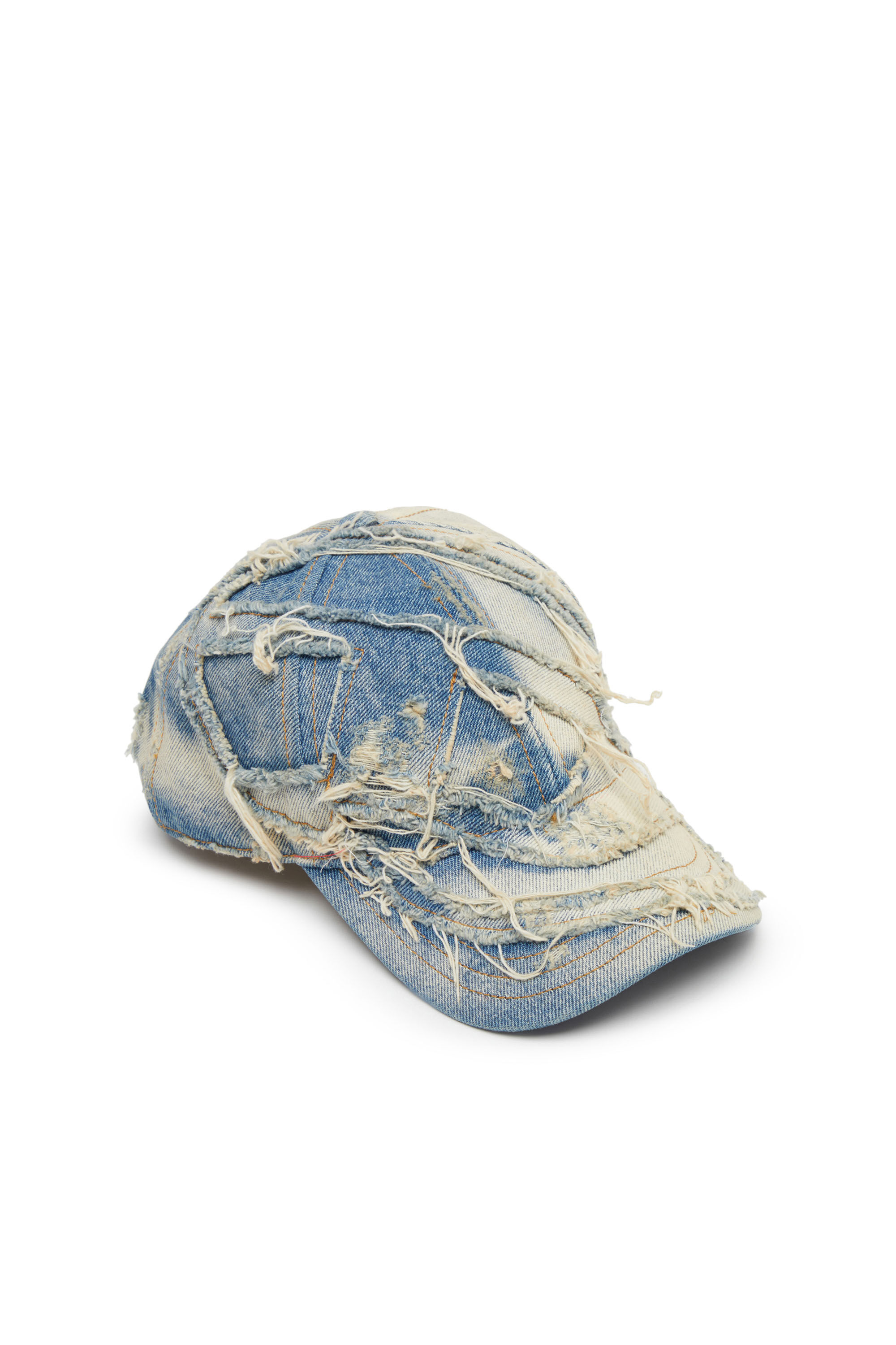 C-OBI-DNM Man: Baseball hat in destroyed denim | Diesel