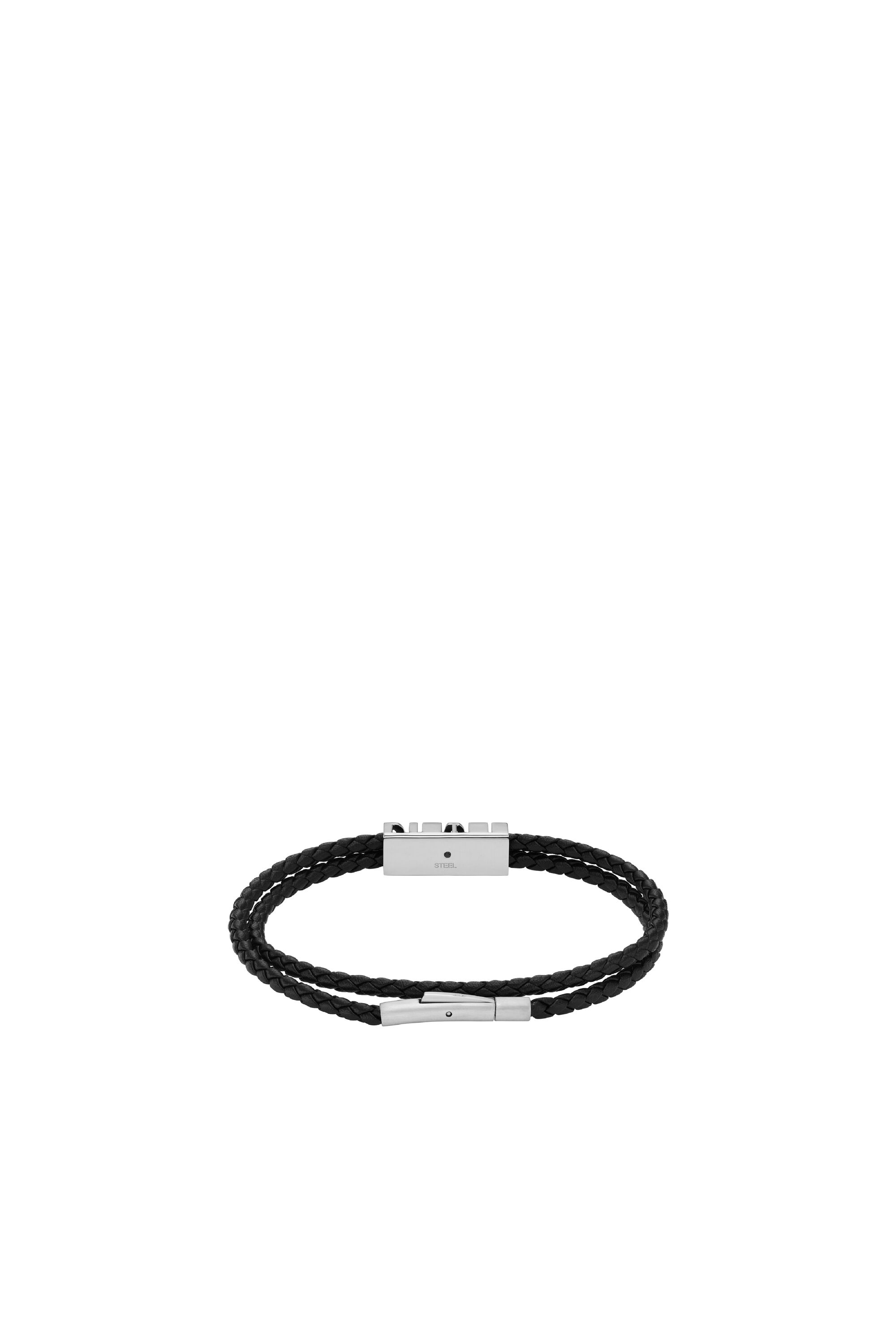 Men s Black leather bracelet DX1391 Diesel