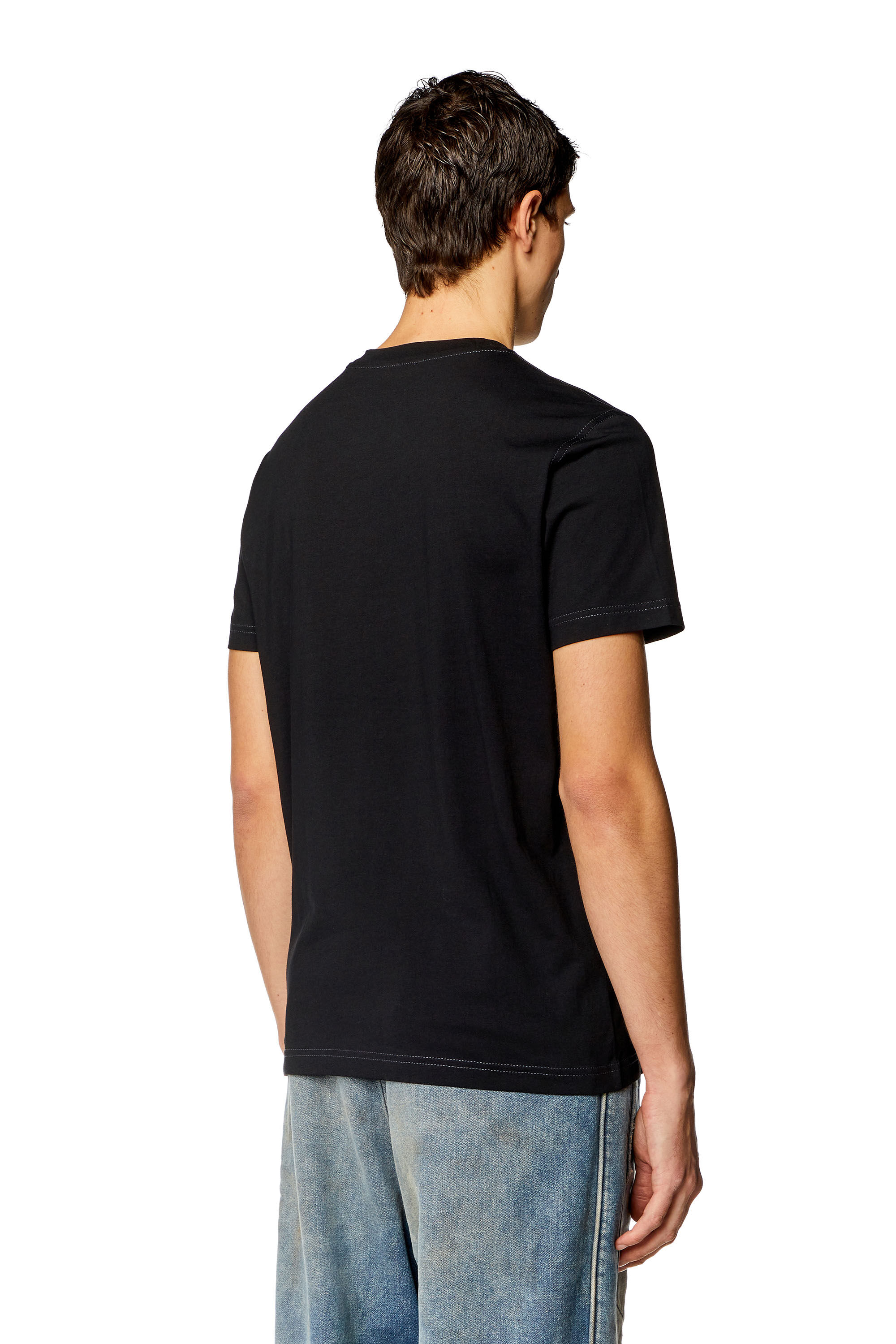Men's T-shirt with glitchy logo | Black | Diesel