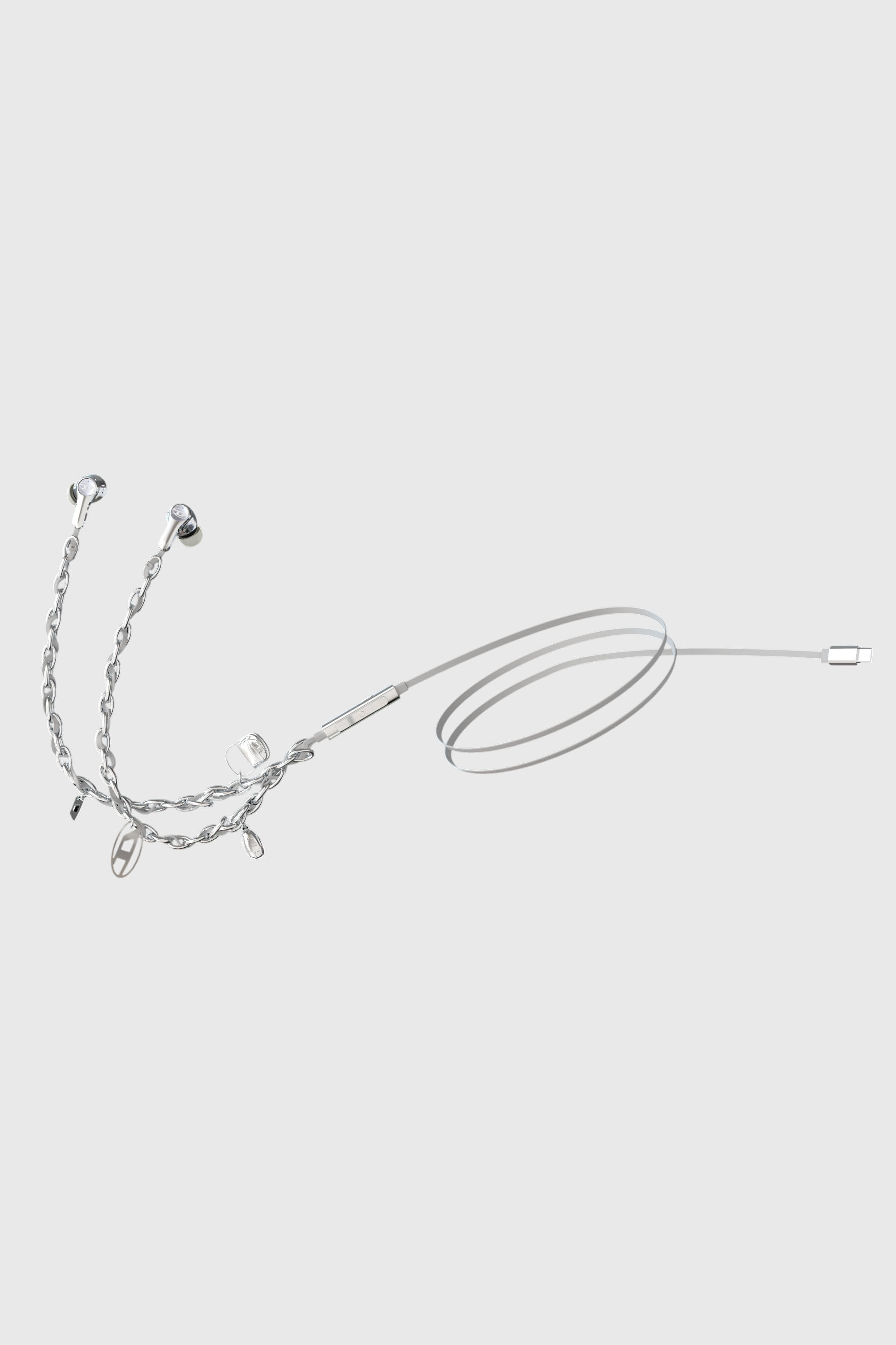 DIESEL ディーゼル シルバー 有線イヤホン 60458 Women's Wired Earbuds and charms | Silver | Diesel {{Country}}