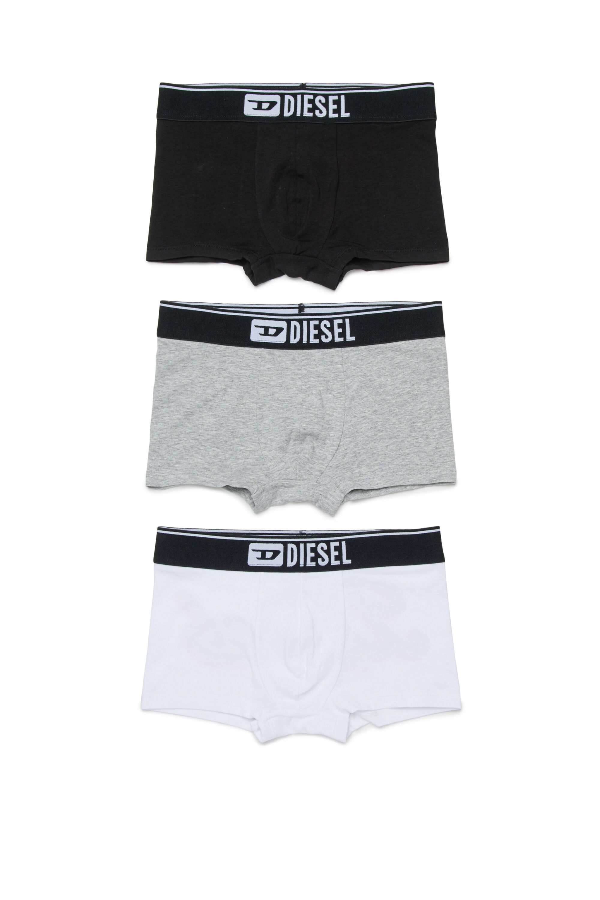 Diesel - UM-UGORTRIPACK-DD, Man's Three-pack boxers with back print in White/Black - 1