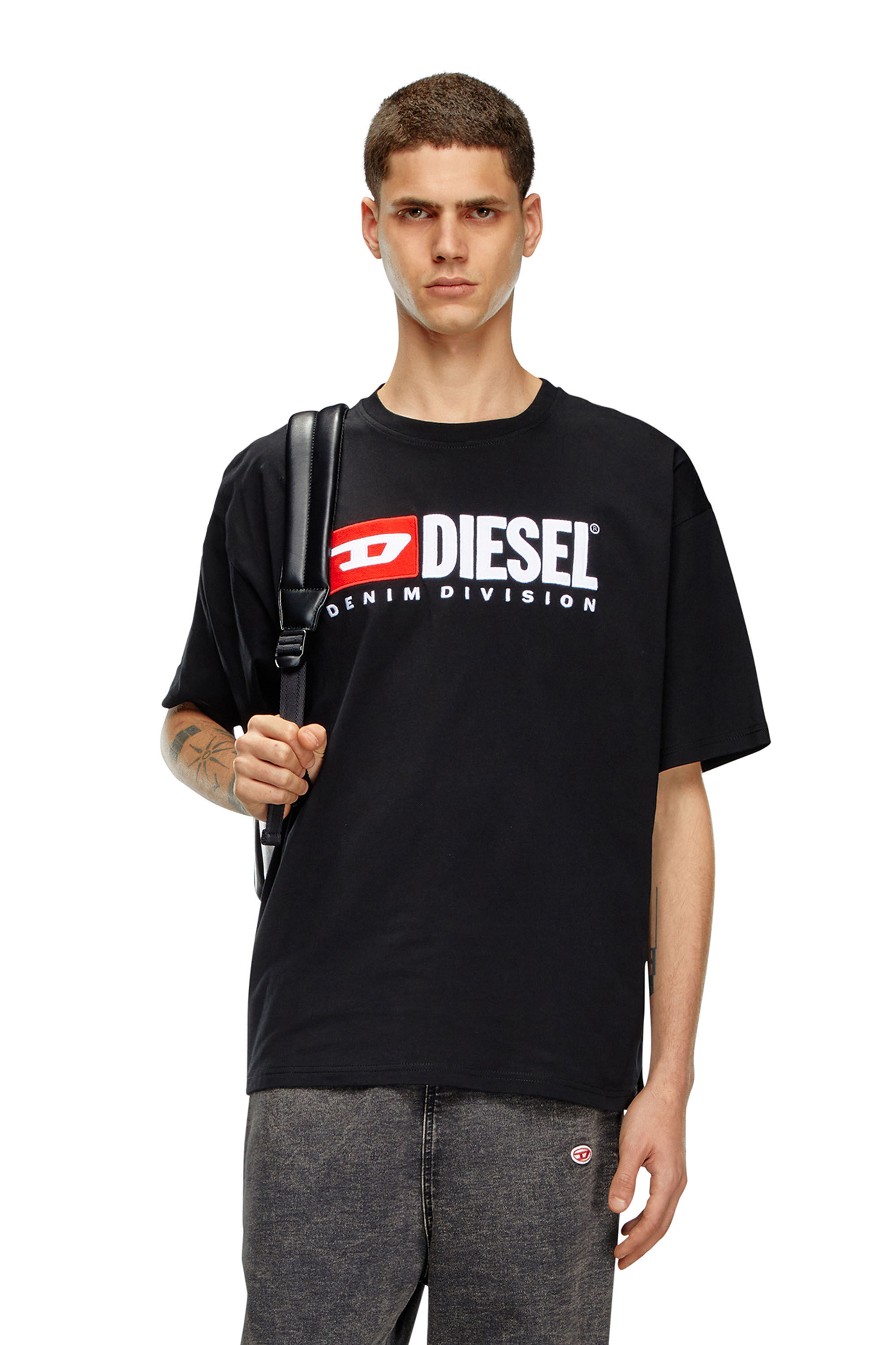 Men's T-shirt with Diesel patch logo | Black | Diesel
