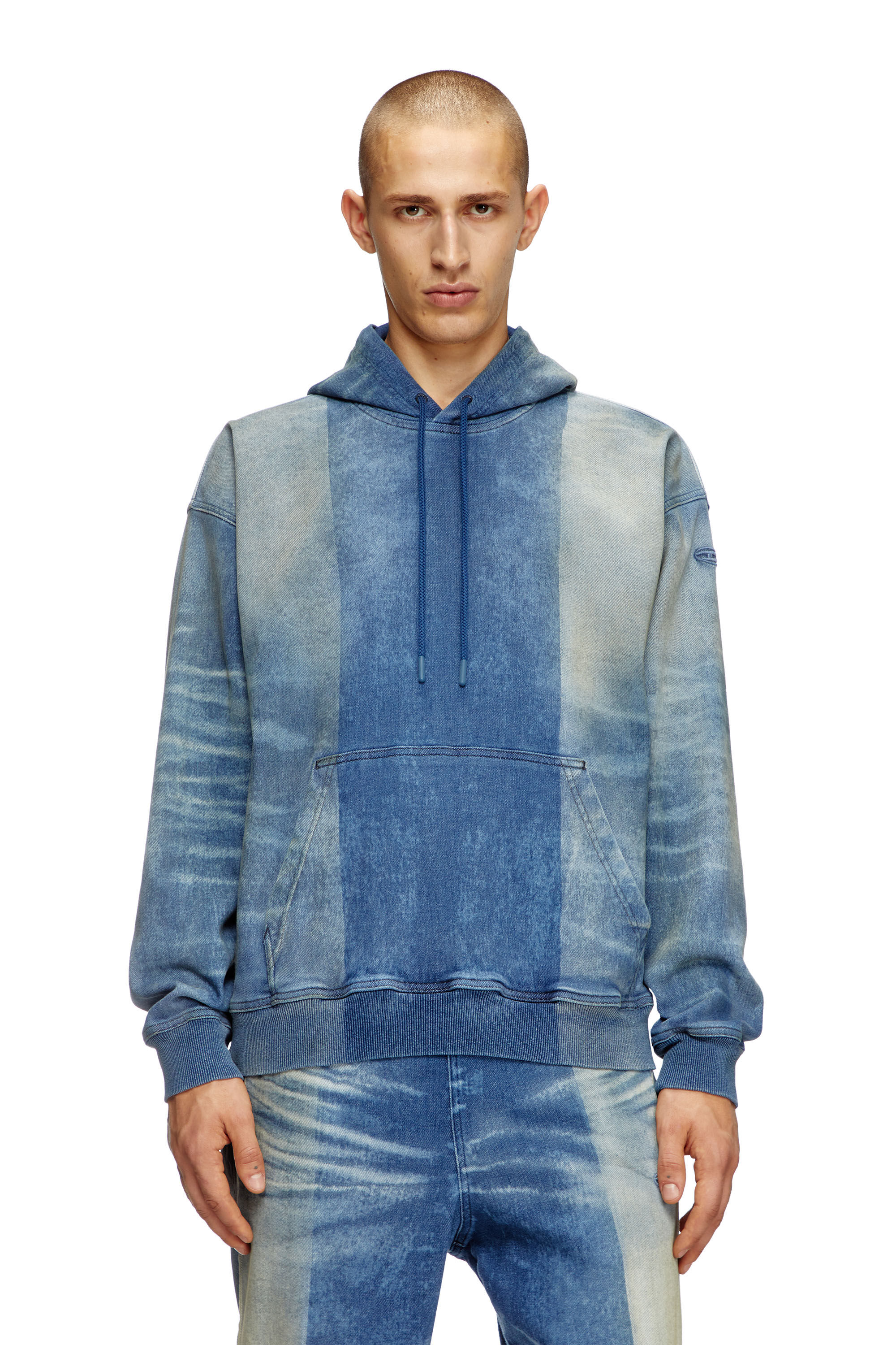 DIESEL D-UM-RIB TRACK DENIM HOODIE