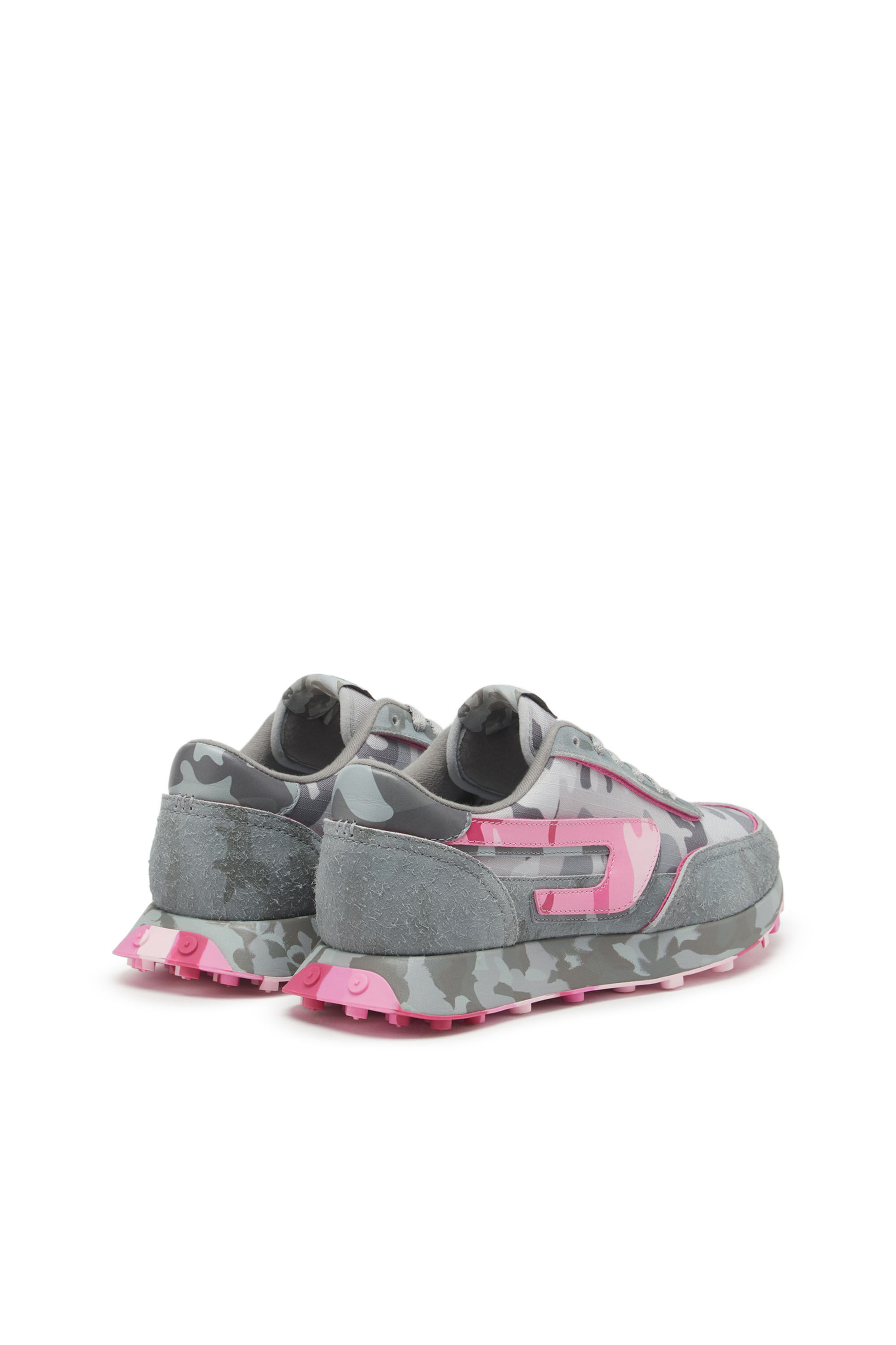 Diesel - S-RACER LC W, Woman's S-Racer Lc W - Low-top sneaker with camo print in Grey/Pink - 3