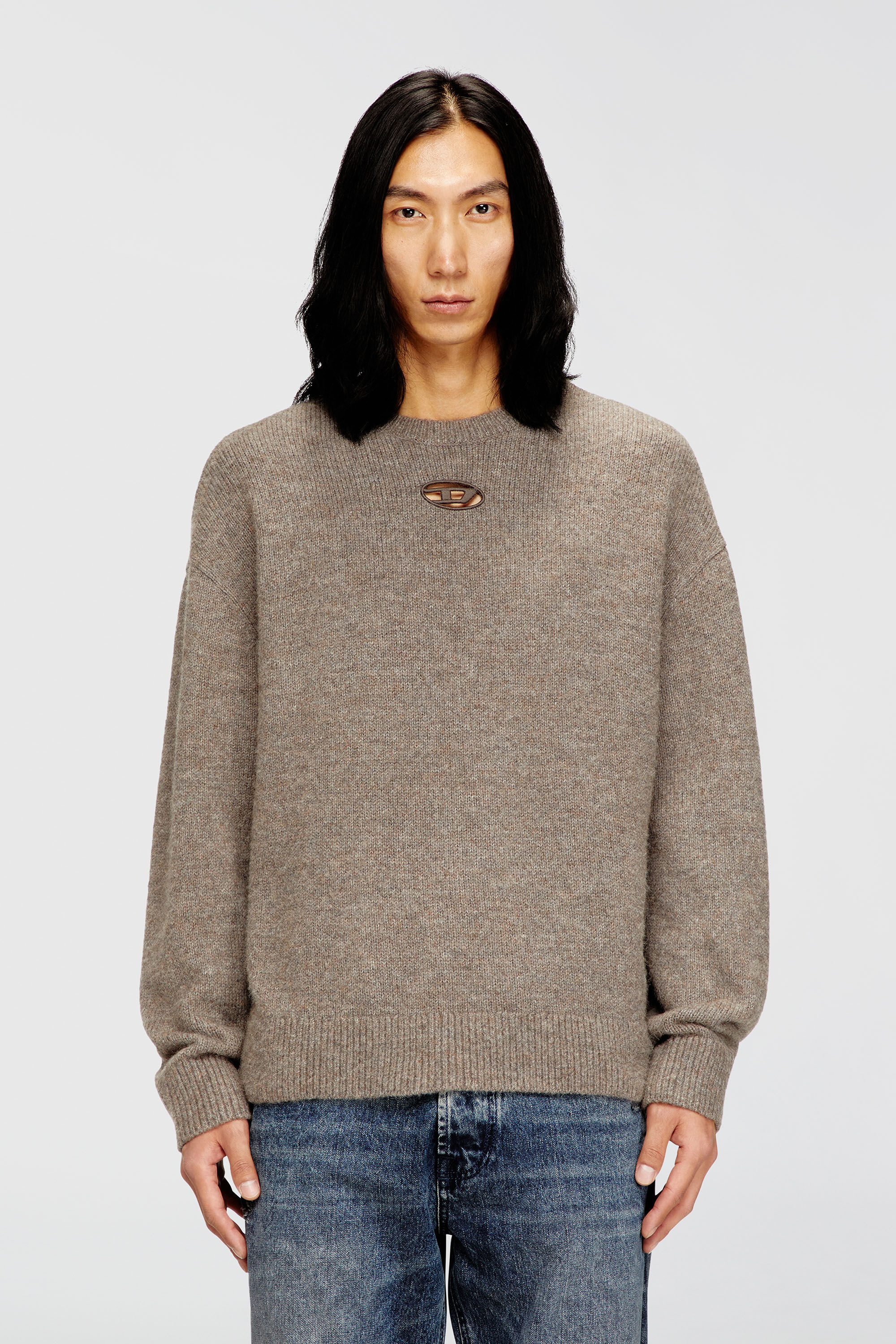 Diesel - K-AREESO, Man's Jumper in wool and alpaca blend in Beige - 3