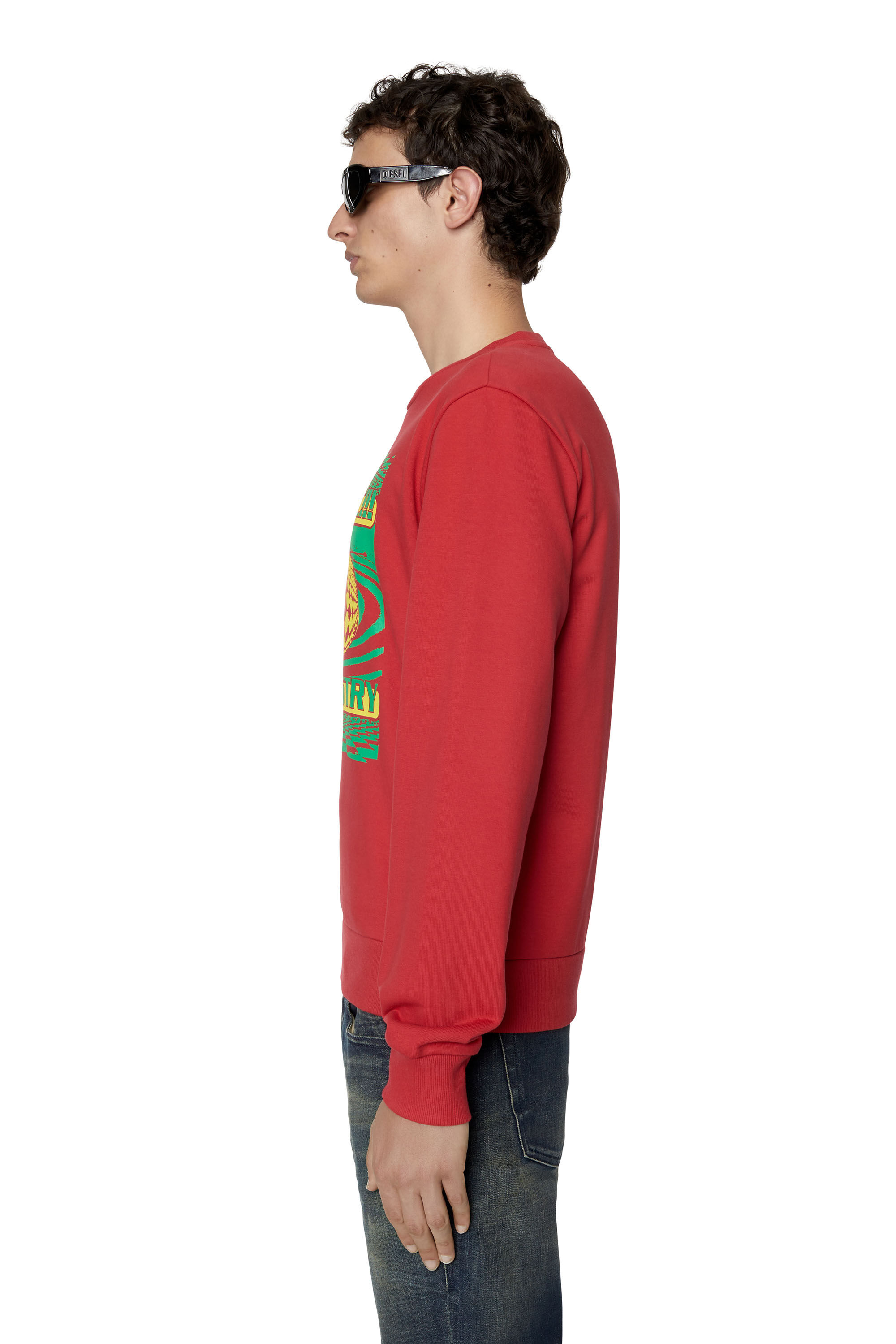 Diesel Male Cotton, Elastane Sweatshirt Red Size 8
