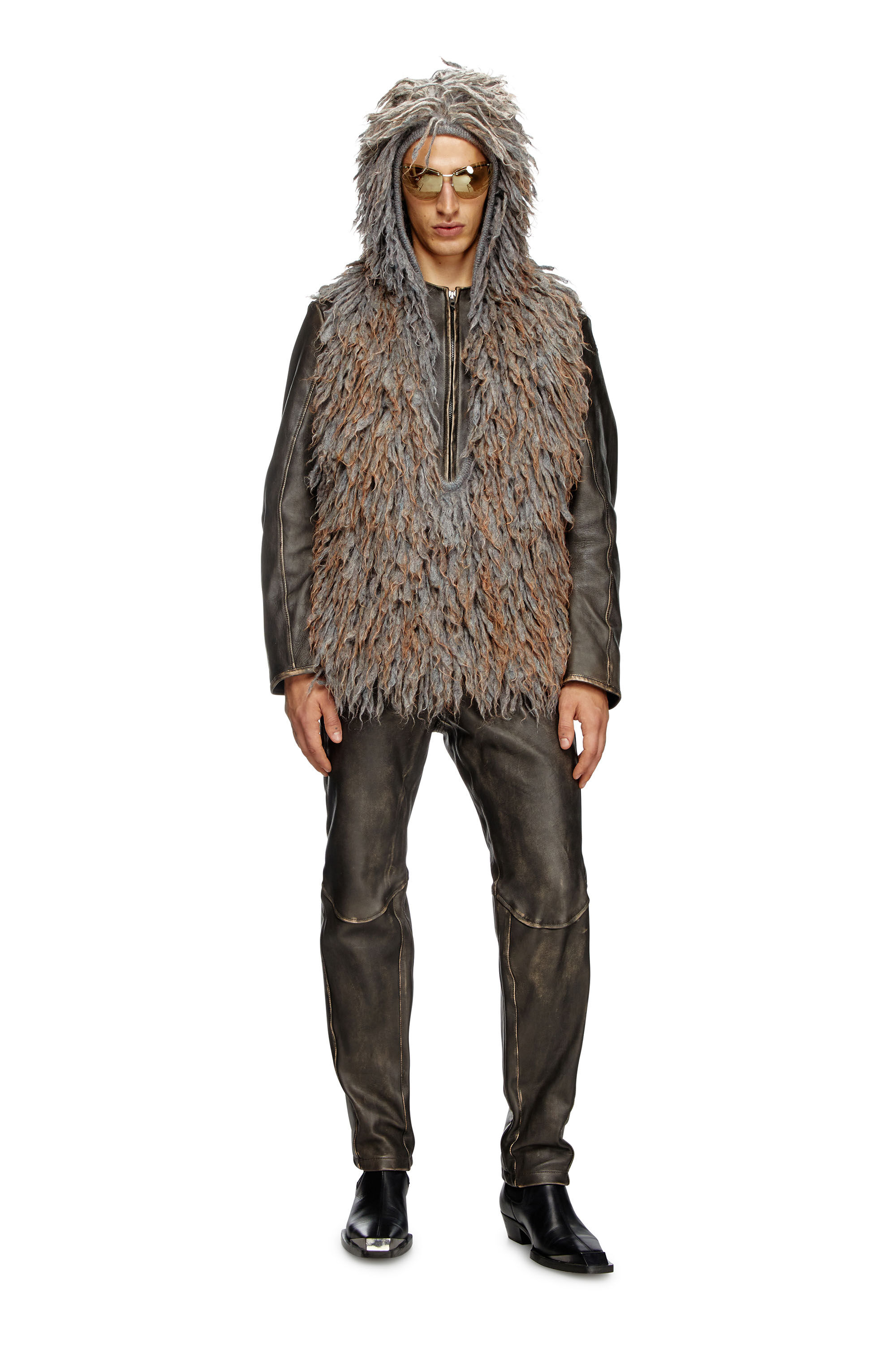 Sleeveless fur hoodie hot sale