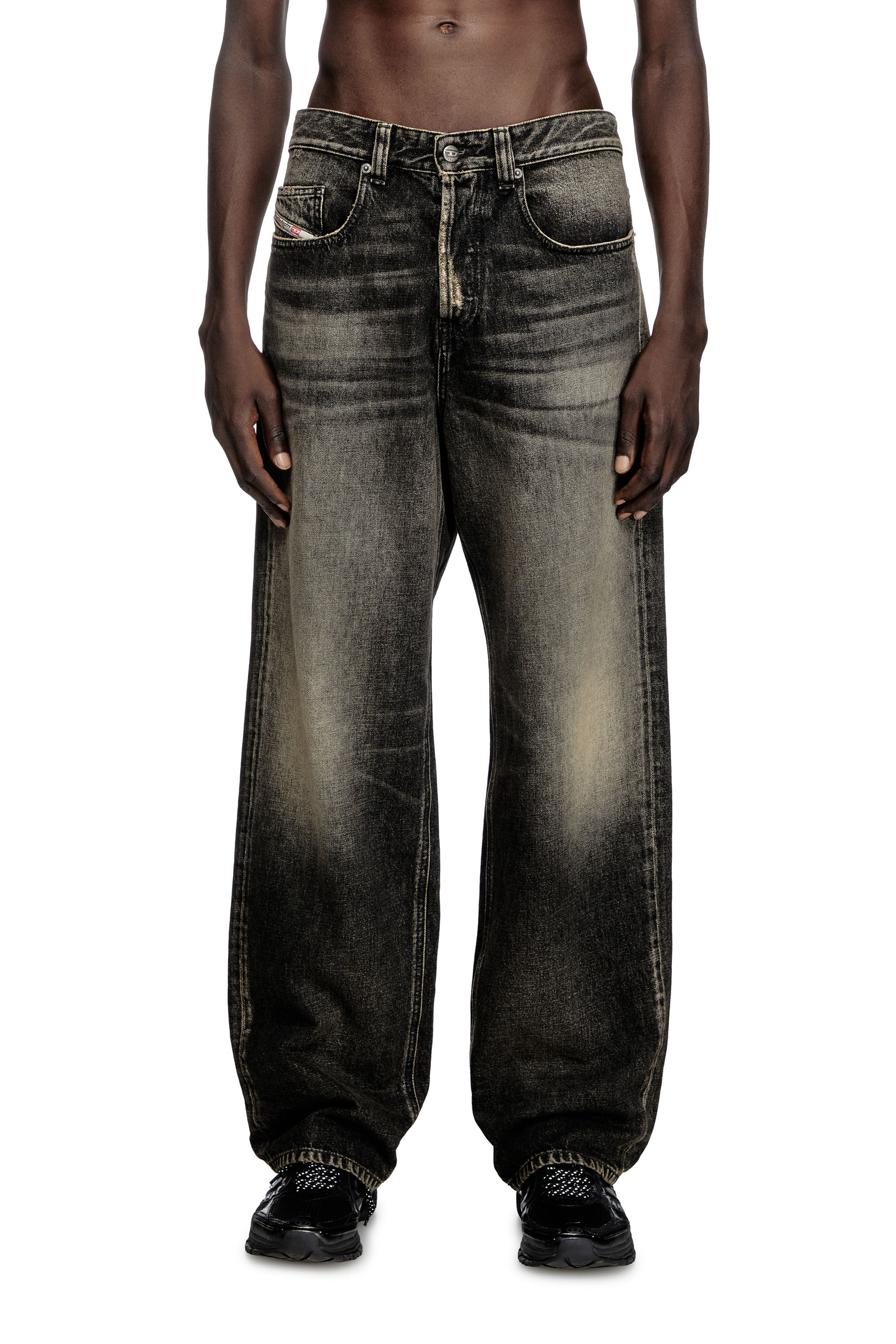 Men's Relaxed Jeans | Black/Dark grey | Diesel 2001 D-Macro