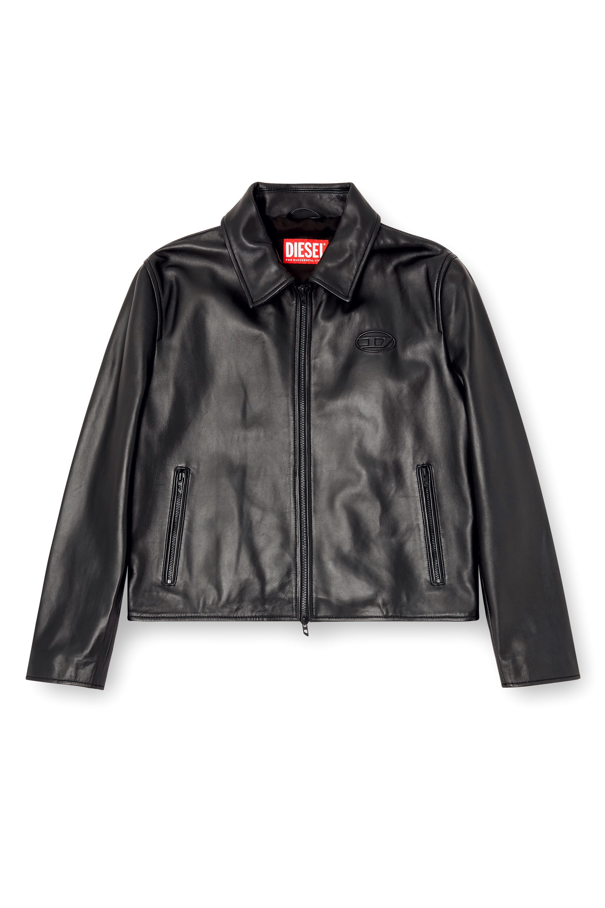Women's Coach jacket in leather | Black | Diesel {{Country}}