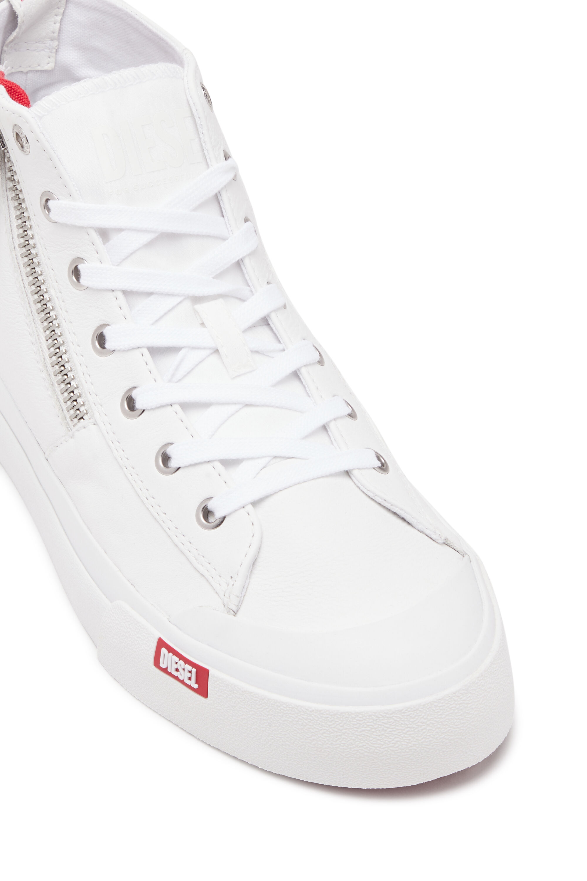 Men's S-Athos Zip-High-top sneakers in premium leather | White 