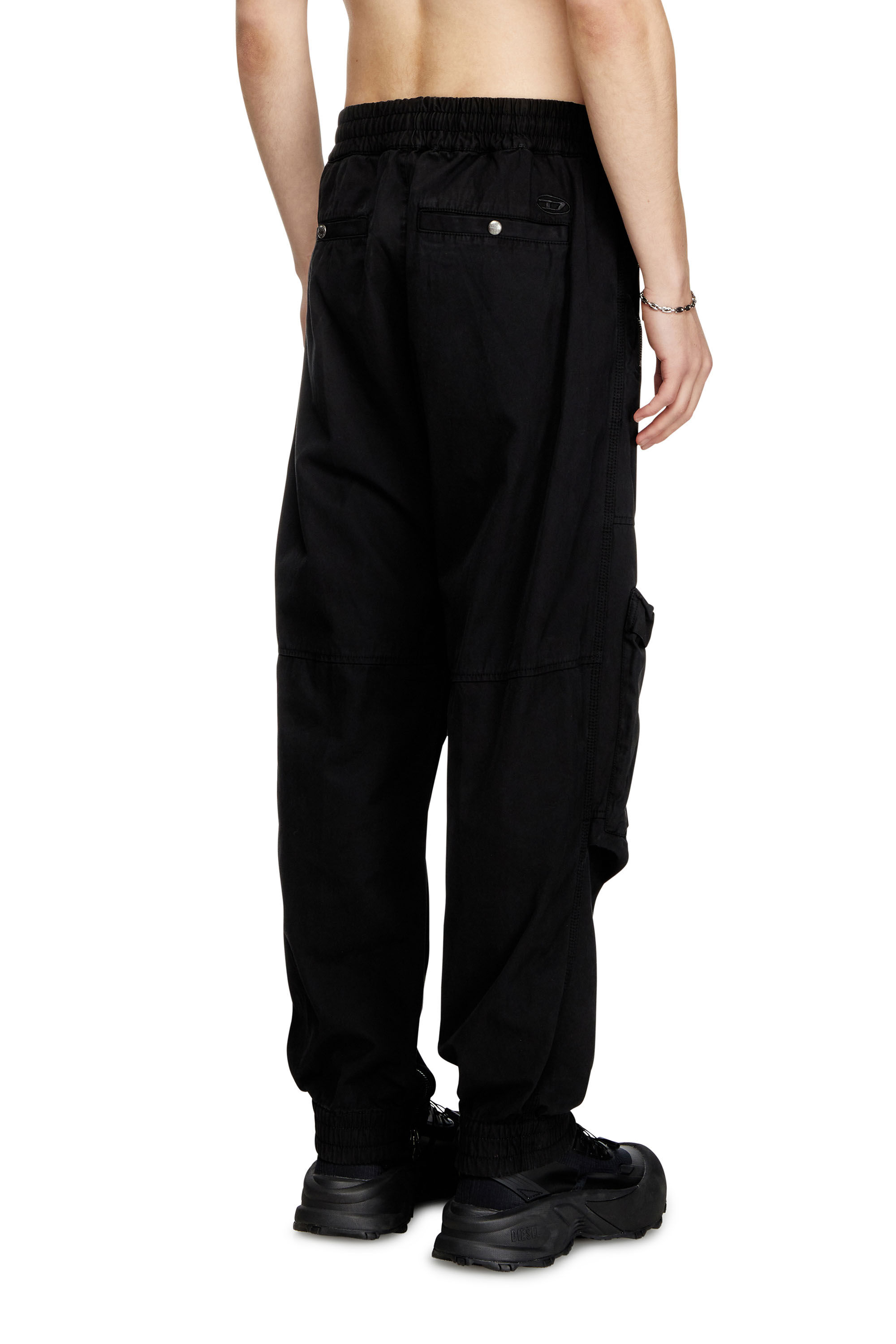 Men's Cargo pants in faded organic cotton | Black | Diesel Men's Cargo pants in faded organic cotton | Black | Diesel