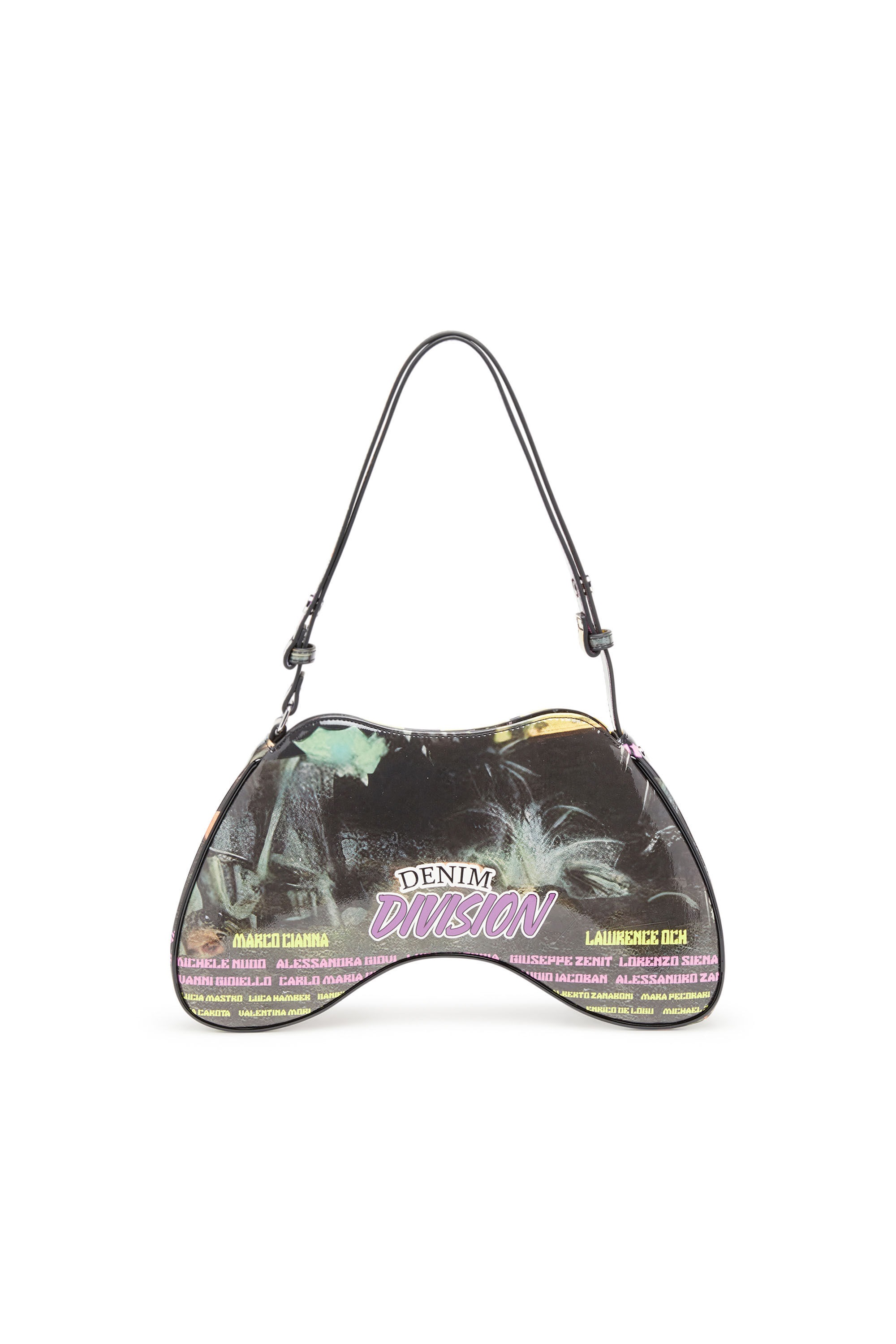 Women's Play-Shoulder bag in printed glossy PU | Multicolor