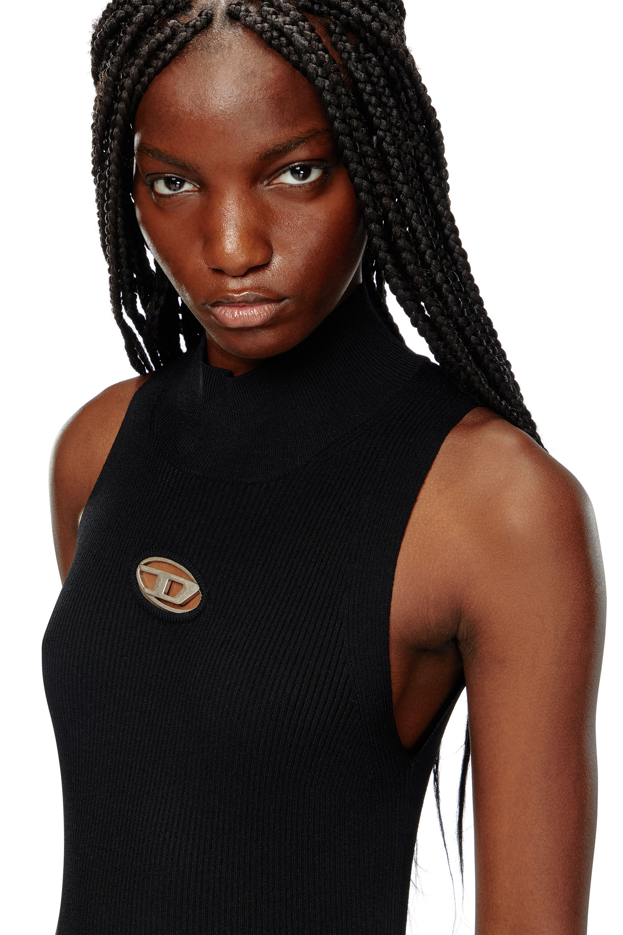 Women s Ribbed knit turtleneck top Multicolor Diesel