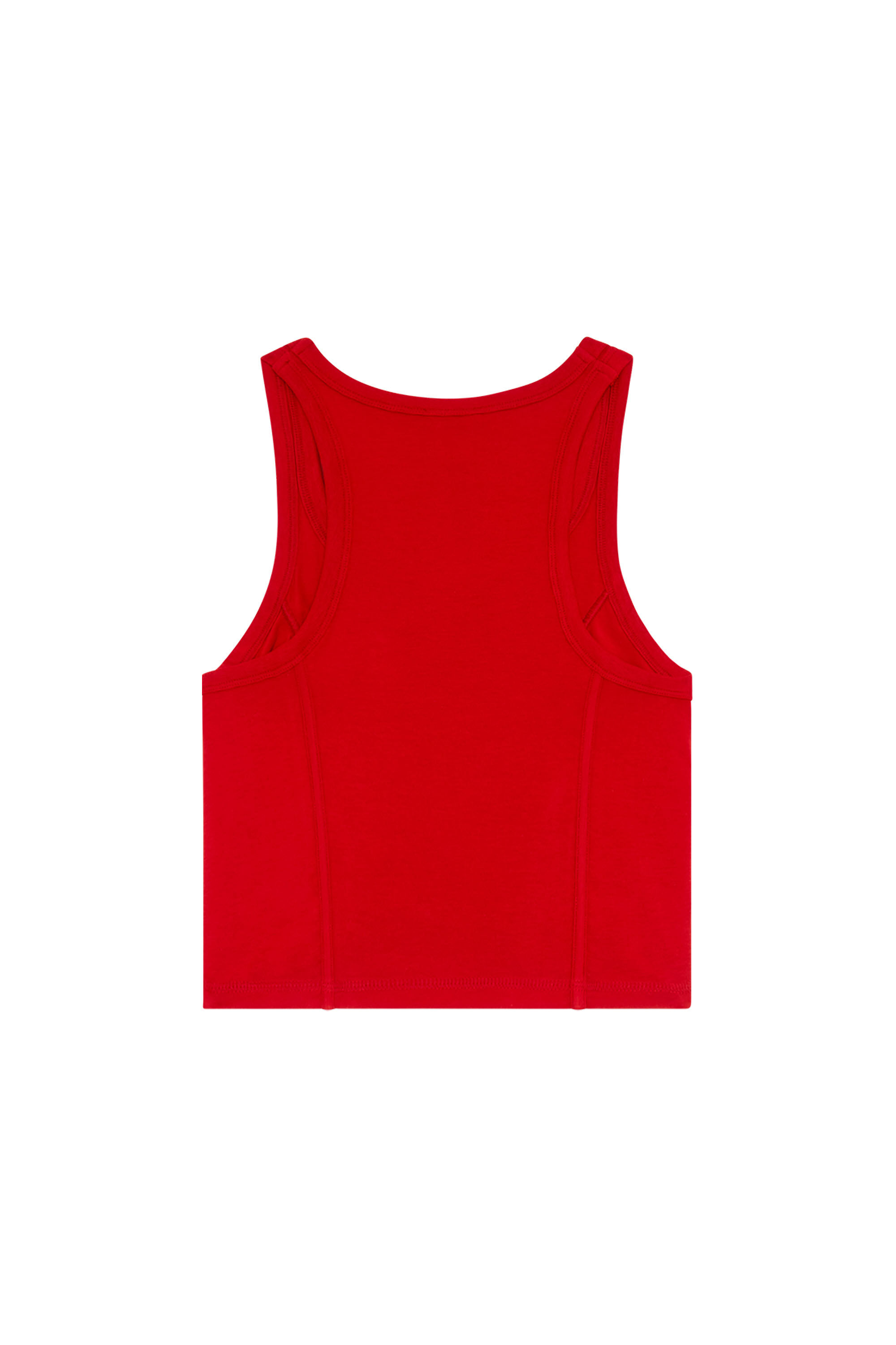 Women's Cropped tank top with chest print | Red | Diesel
