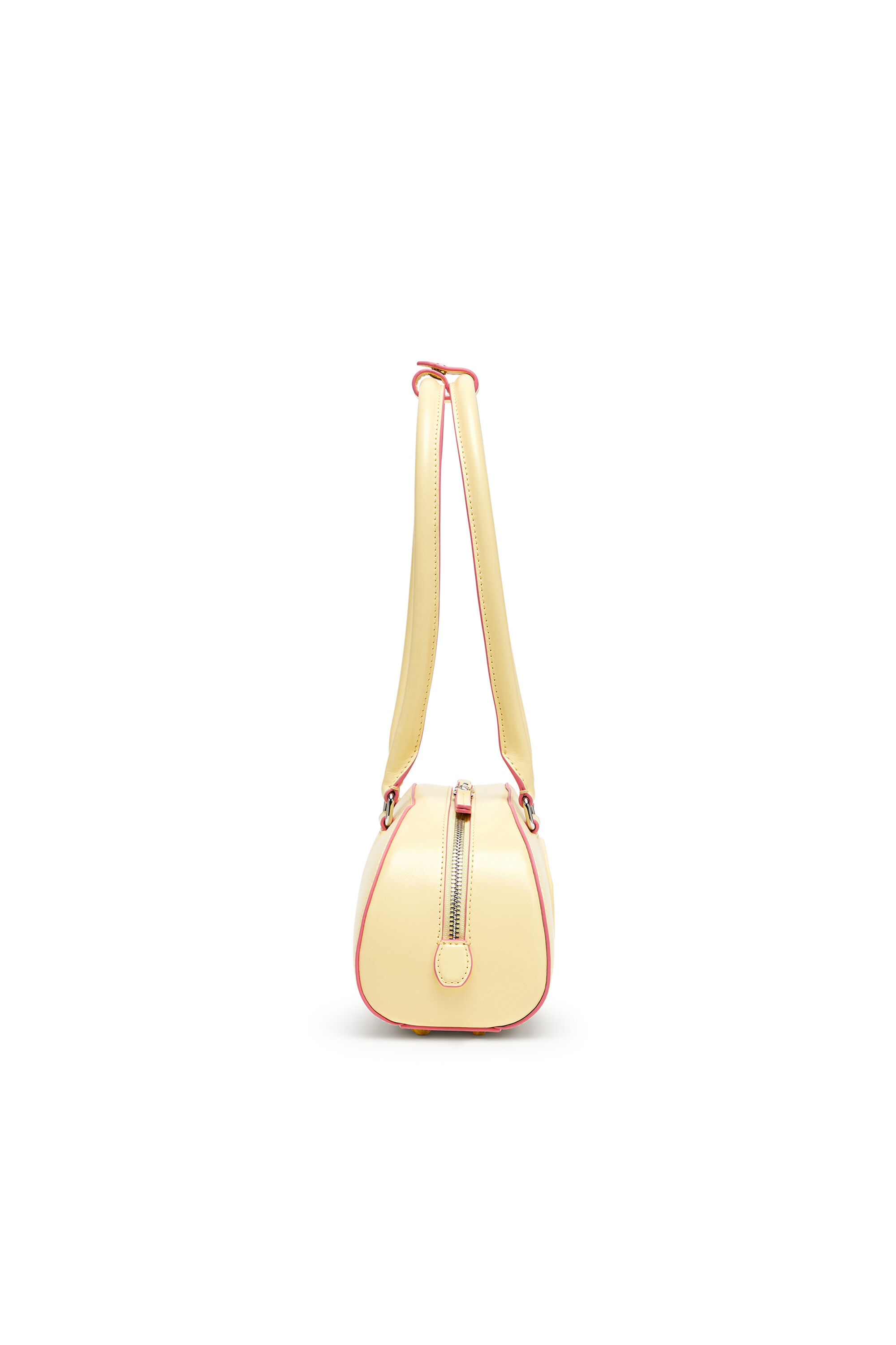 Diesel - 1DR DOME SHOULDER EW, Woman's 1DR Dome - Elongated bowling bag in leather in Yellow - 4