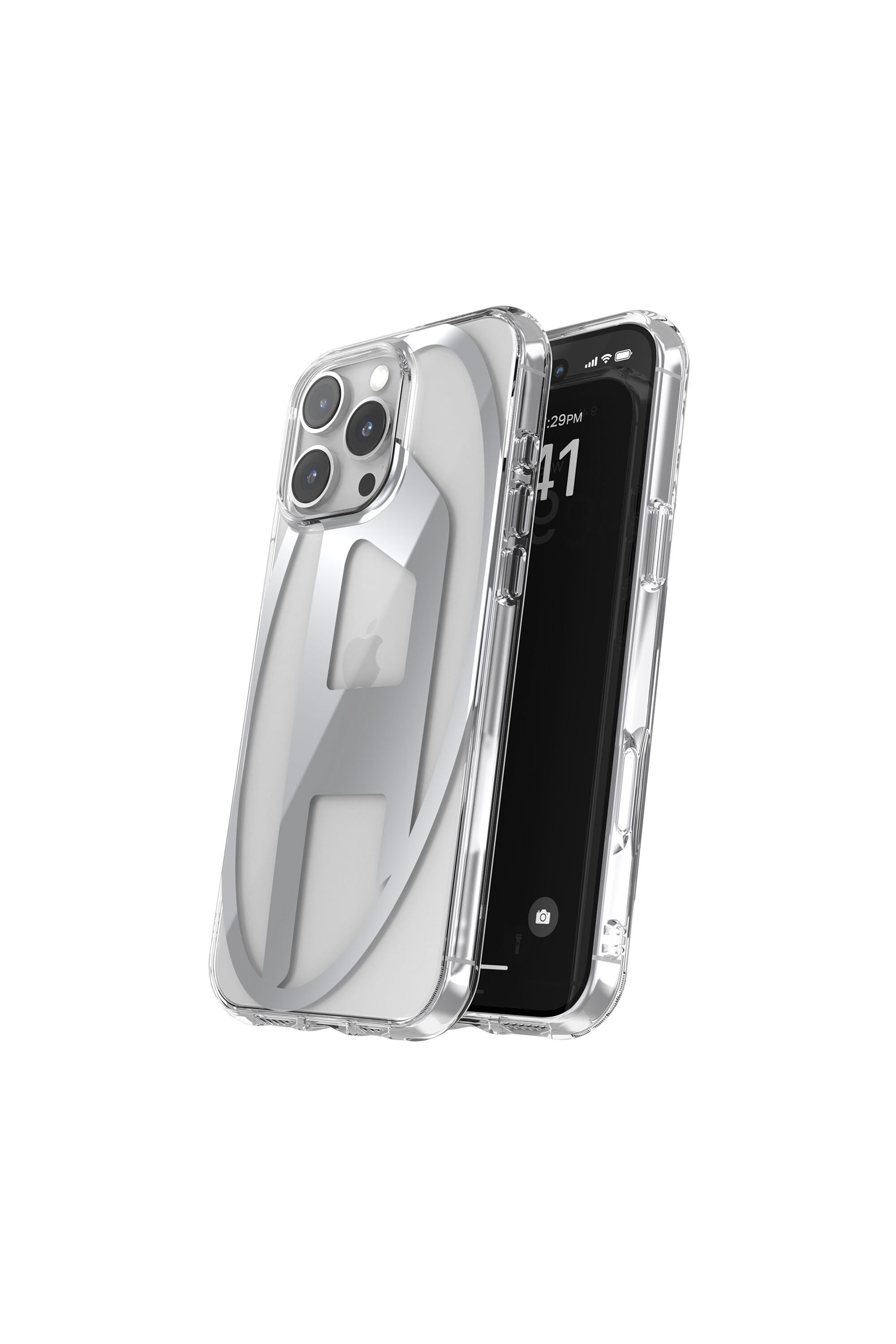 Women's Oval D Mirror Case for iP 16 Pro Max | Silver | Diesel