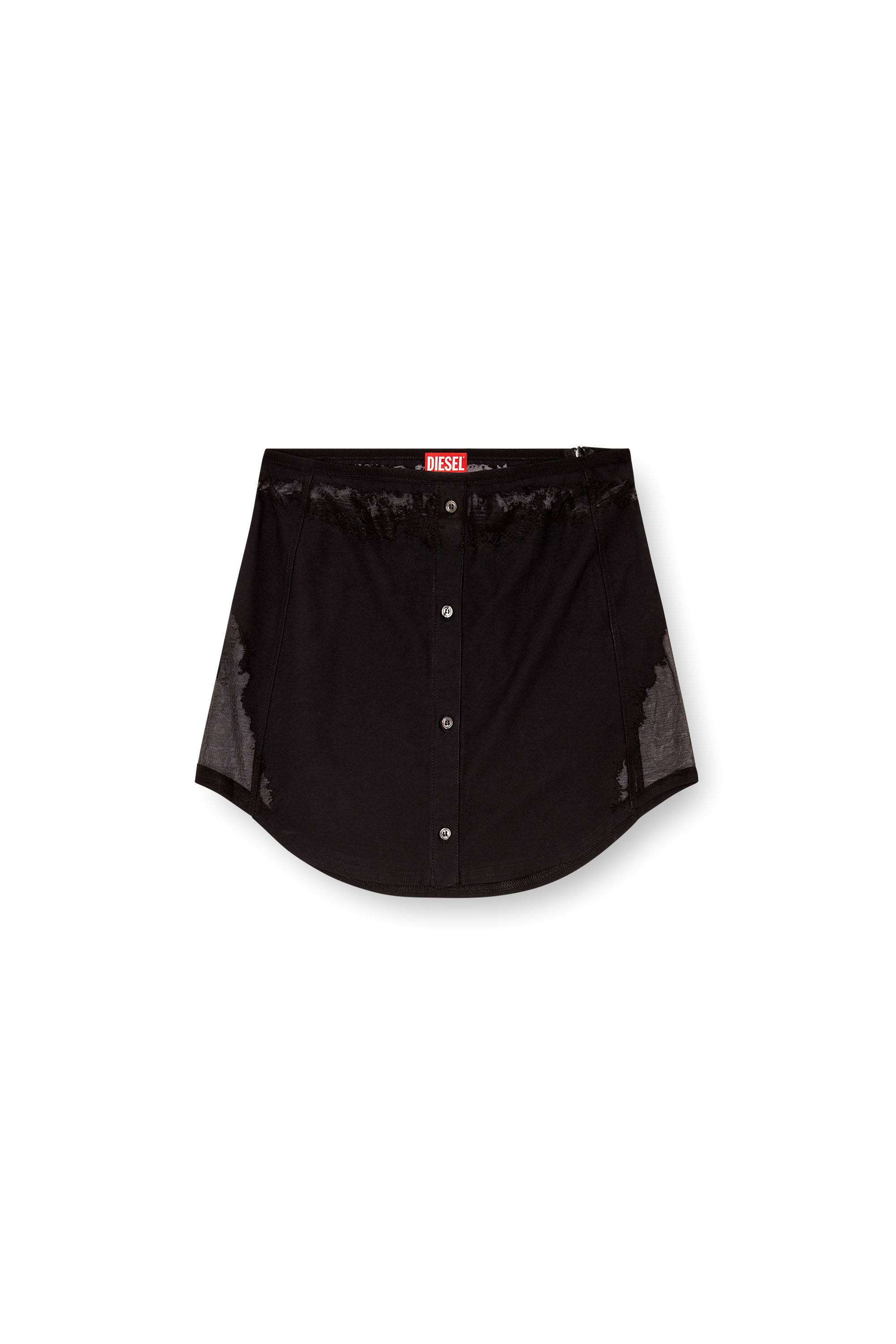 Women's Skirt with devoré sweat stains | Black | Diesel Women's Skirt with devoré sweat stains | Black | Diesel