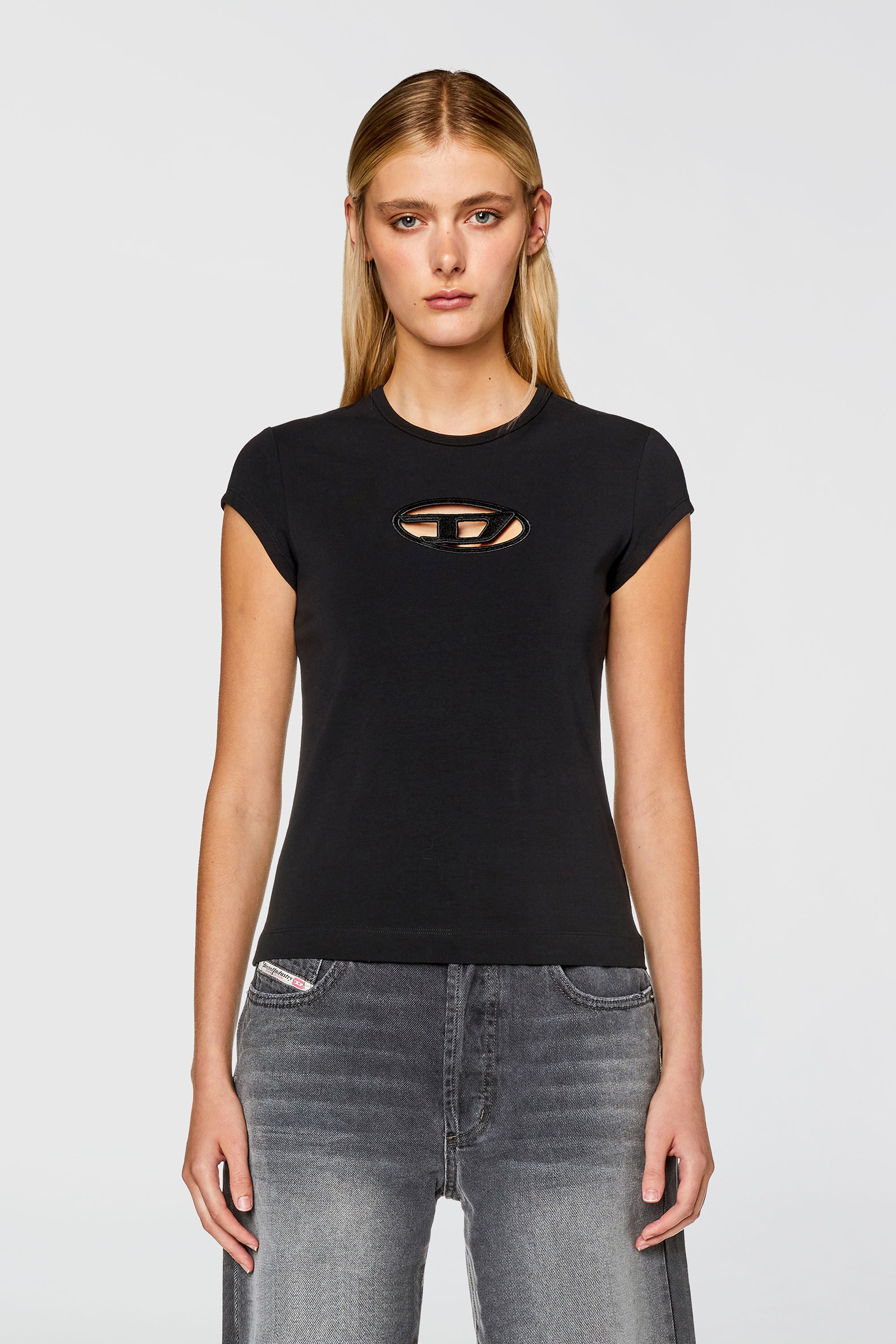 T-ANGIE Woman: Cotton T-shirt with cut-out D logo | Diesel {{Country}}