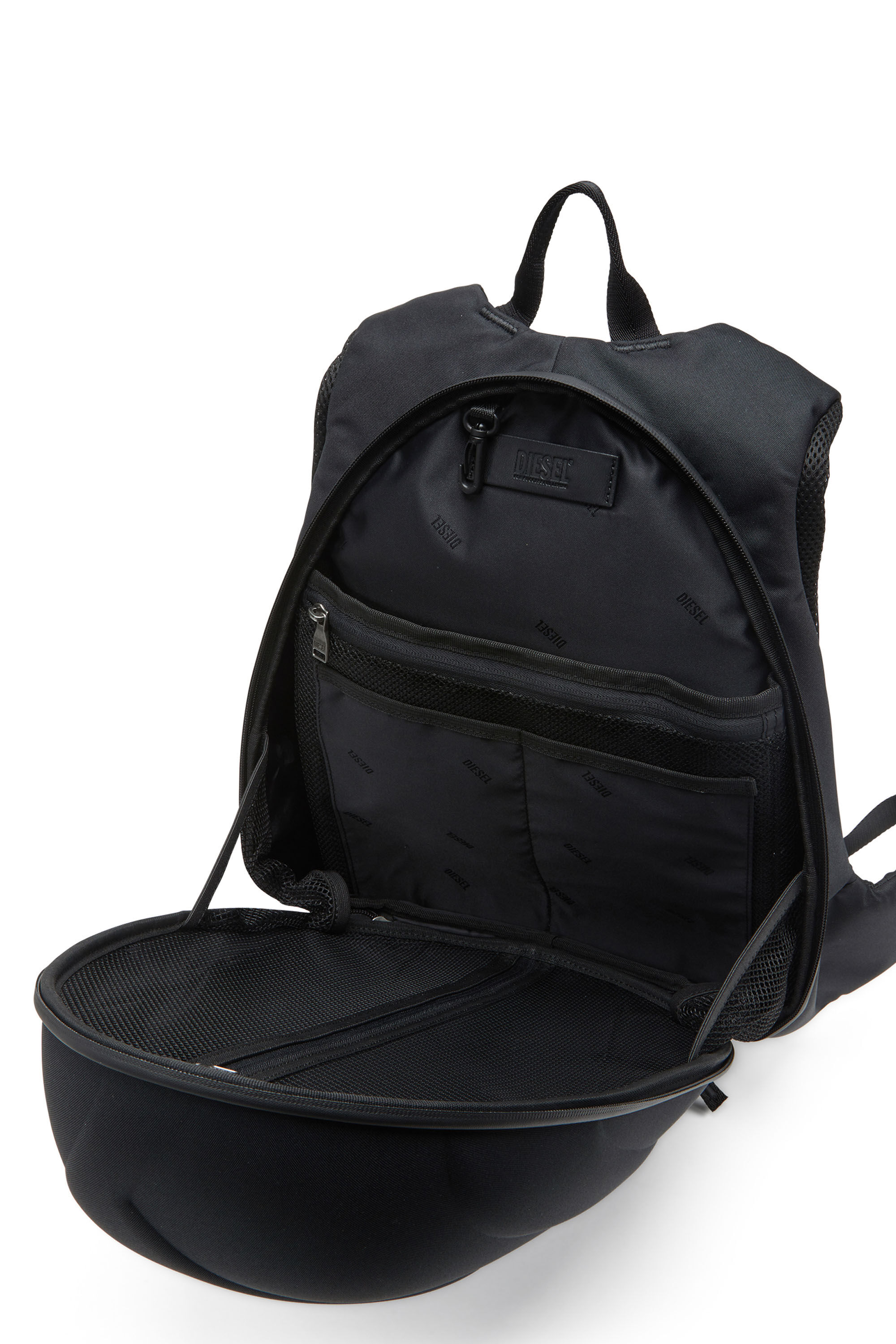 Men's 1DR-Pod-Hard shell backpack with Oval D logo | Black | Diesel