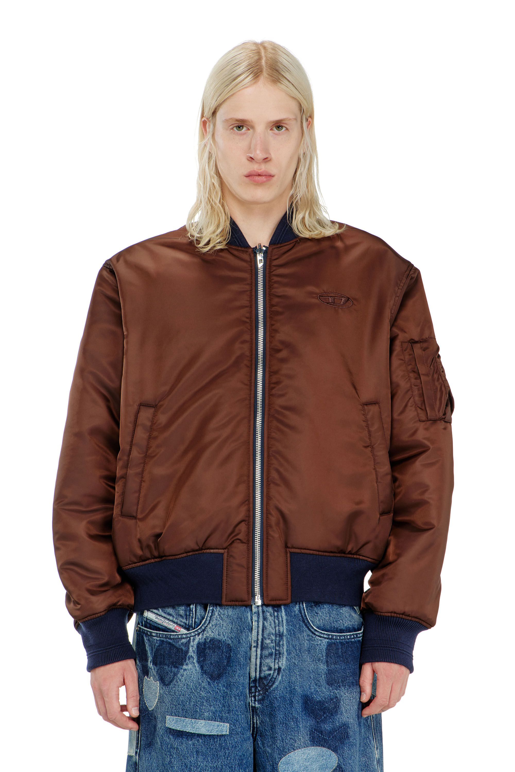 Diesel - W-TYPE-D1, Man's Padded bomber jacket with Oval D embroidery in null - 7