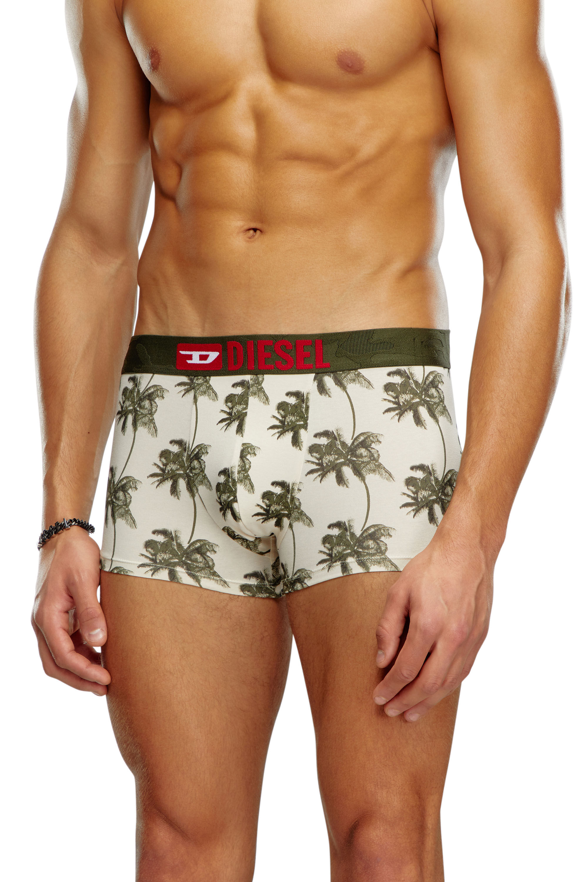 Diesel - UMBX-DAMIENTHREEPACK, Man's Three-pack palm-tree boxer briefs in Military Green - 3