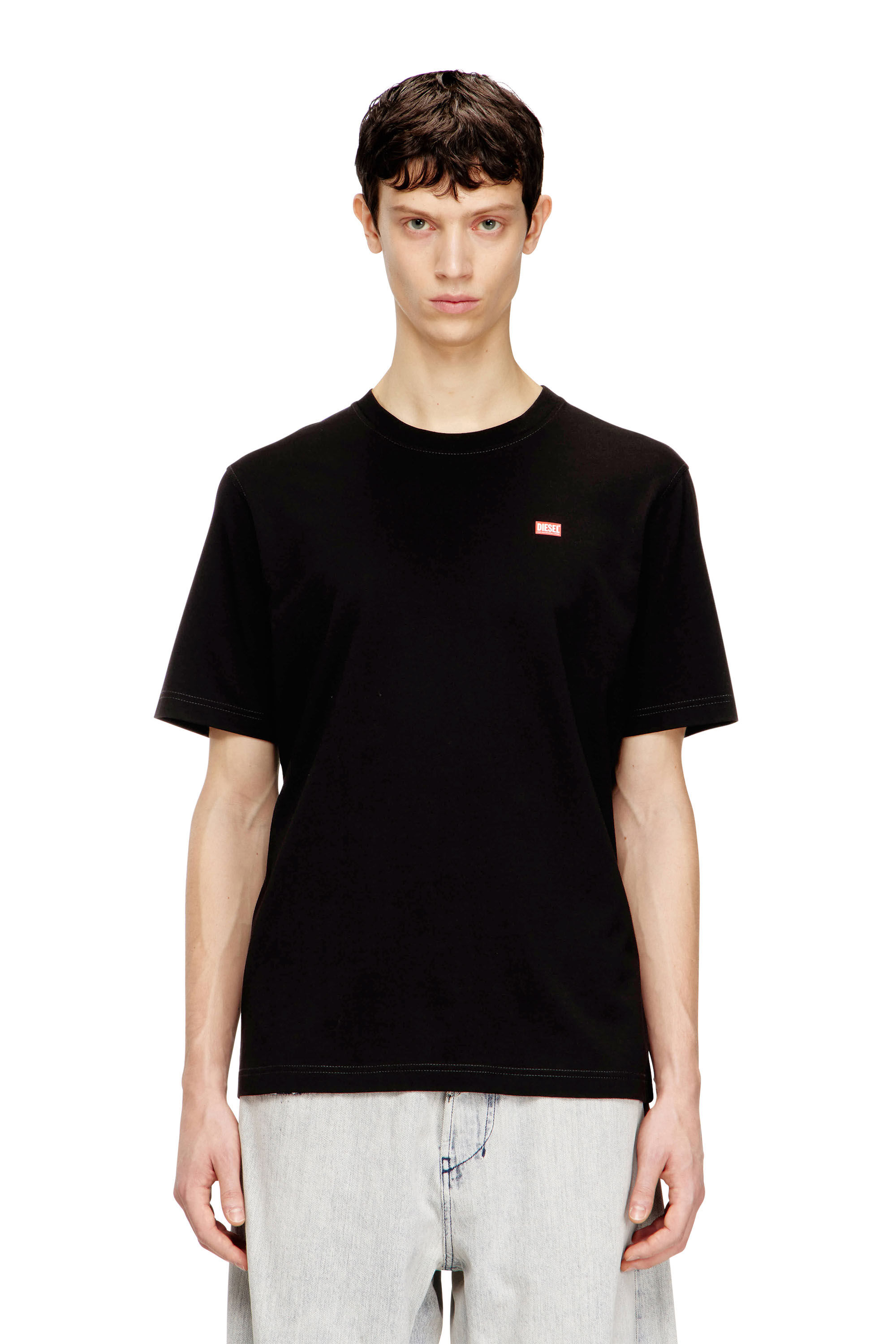 Men's Regular T-shirt with Diesel patch and photo print | Black